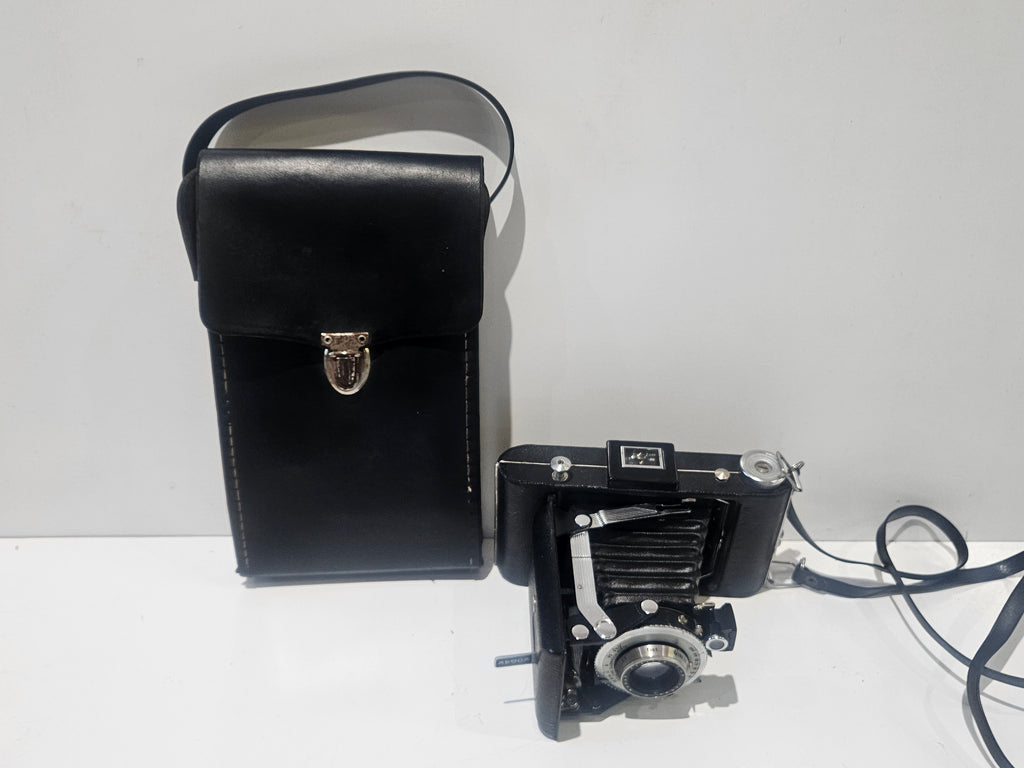 Vintage Kodak Six-20 Folding Camera with Anaston Lens & Original Leather Carrying Case