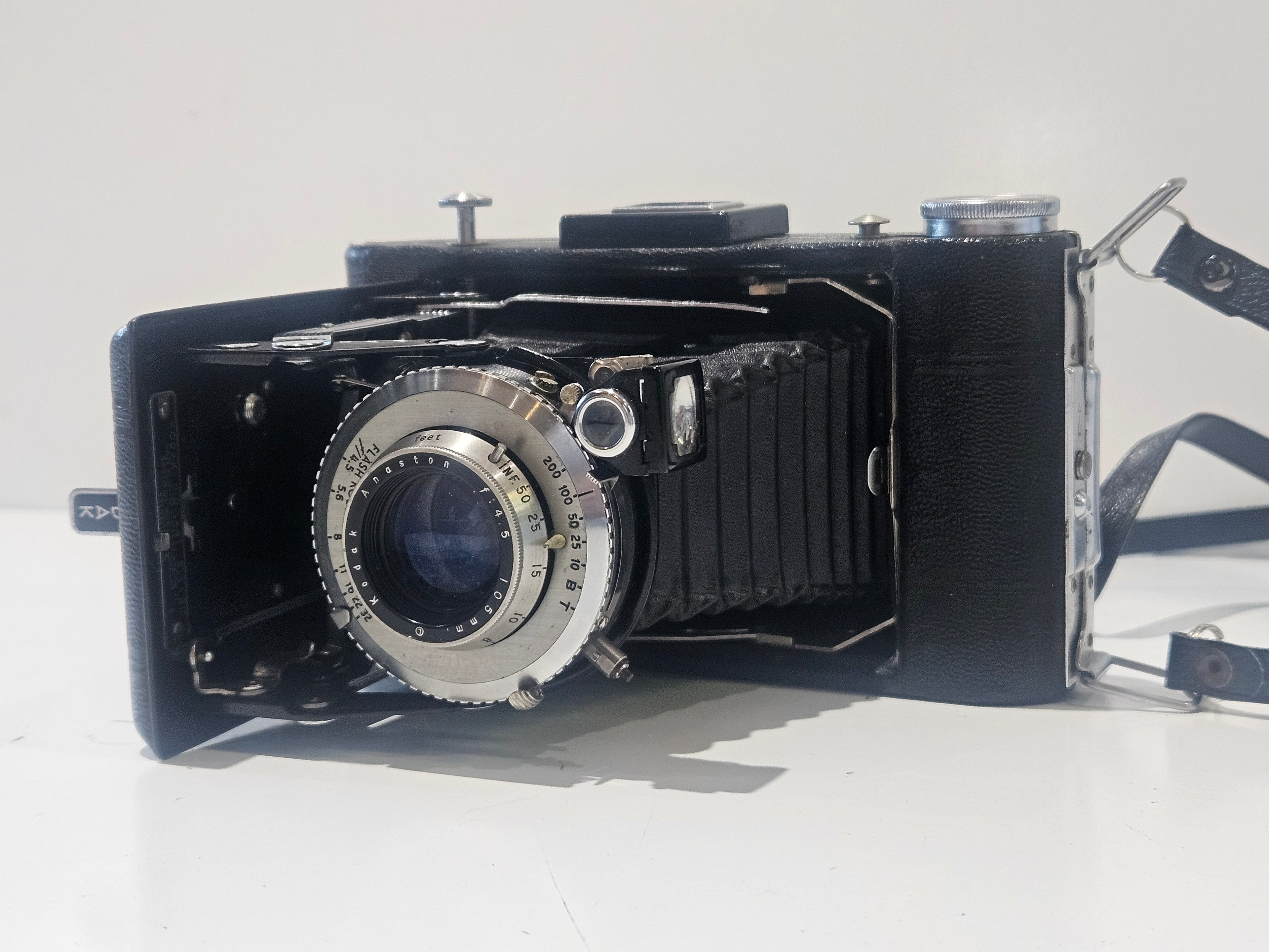 Vintage Kodak Six-20 Folding Camera with Anaston Lens & Original Leather Carrying Case