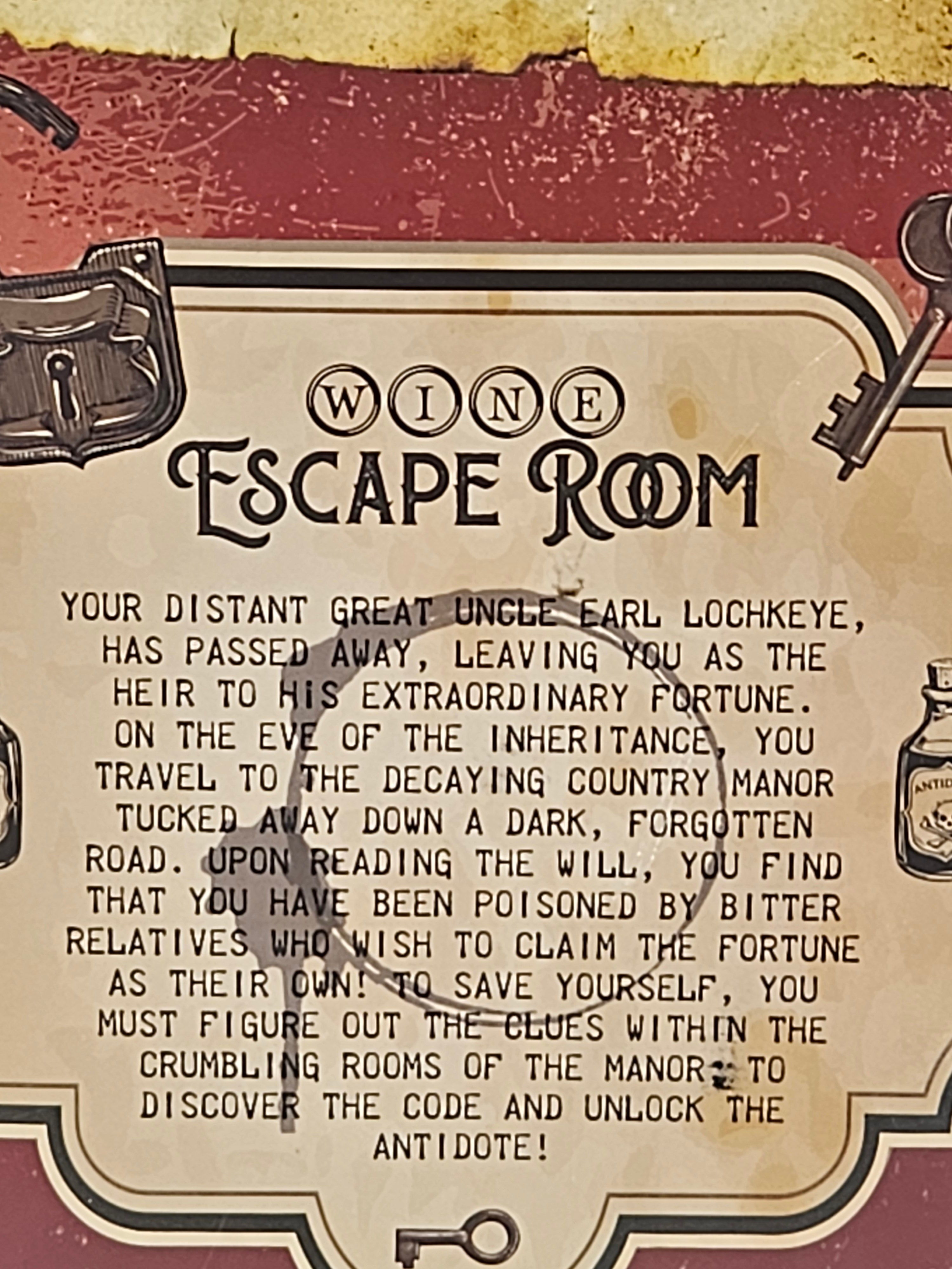 Fun Is For Business Wine Escape Room Game Legend Of Lockheye Puzzle Gift Set