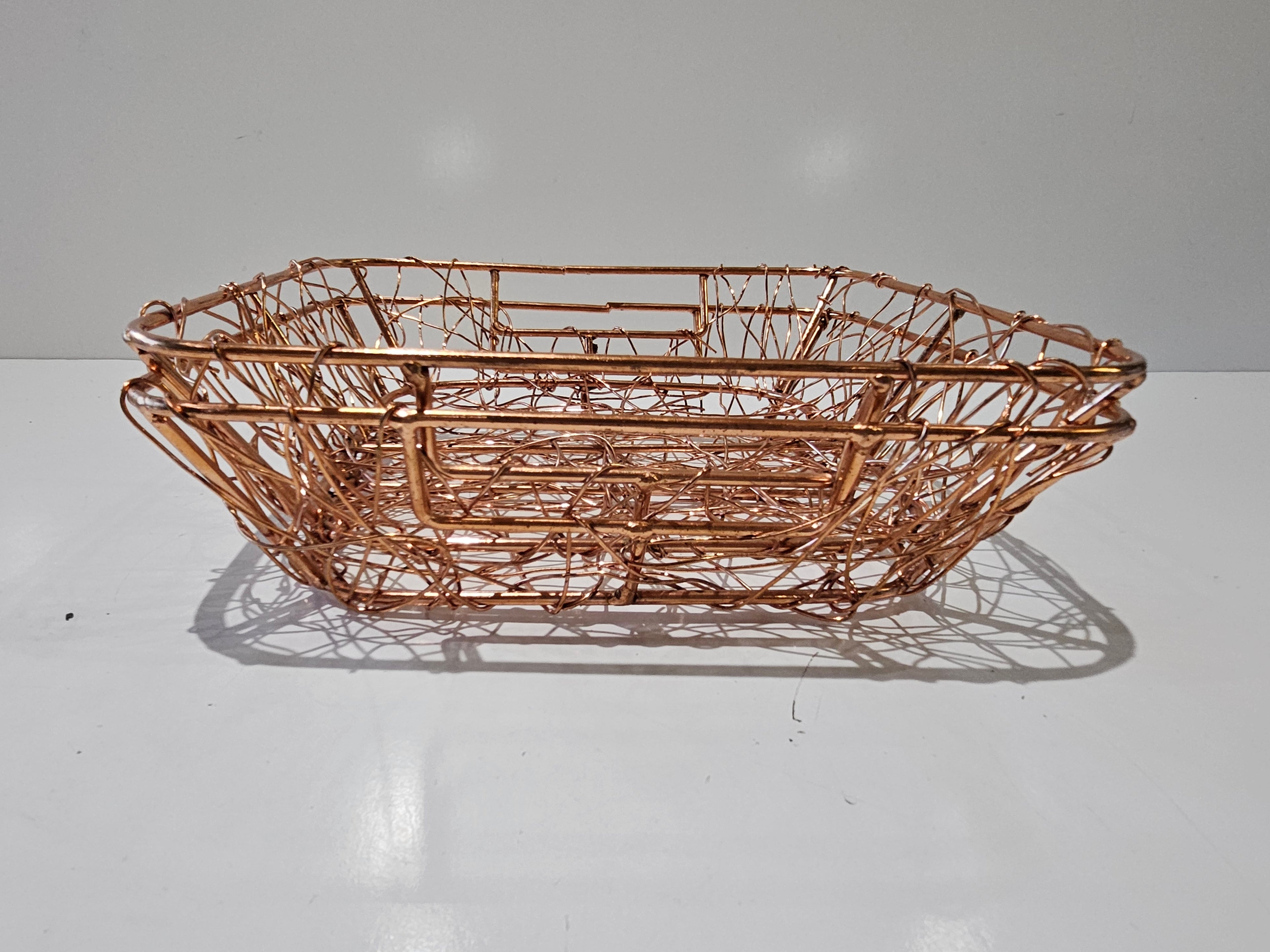 Handcrafted Copper Wire Fruit Basket Decorative Artisan Centerpiece Storage Bowl