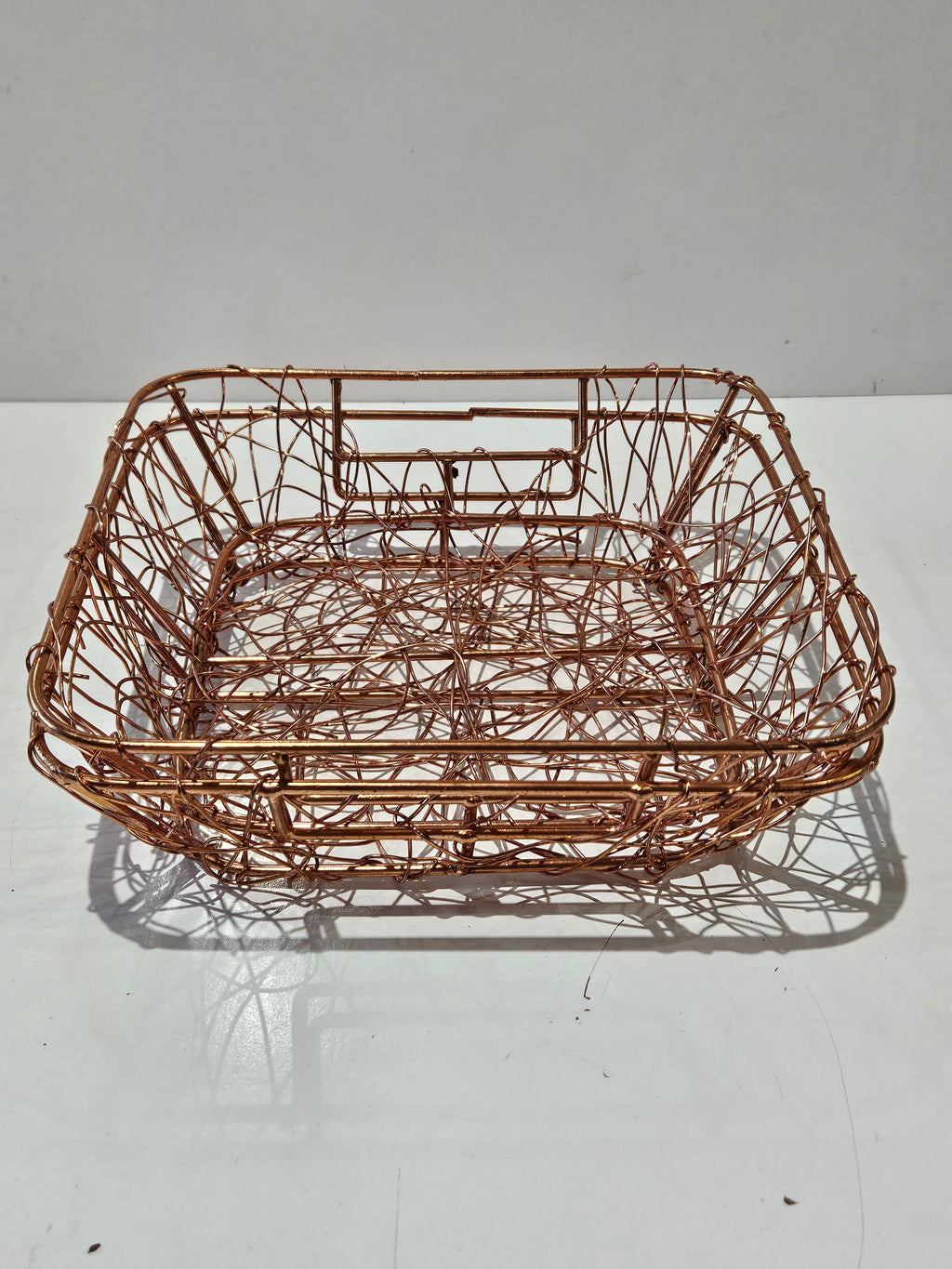 Handcrafted Copper Wire Fruit Basket Decorative Artisan Centerpiece Storage Bowl