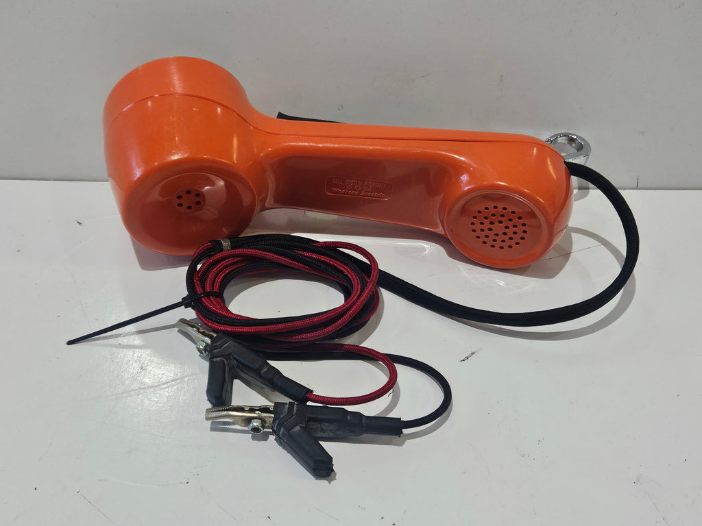 Vintage Western Electric Bell System Orange Lineman Test Handset Butt Set Phone