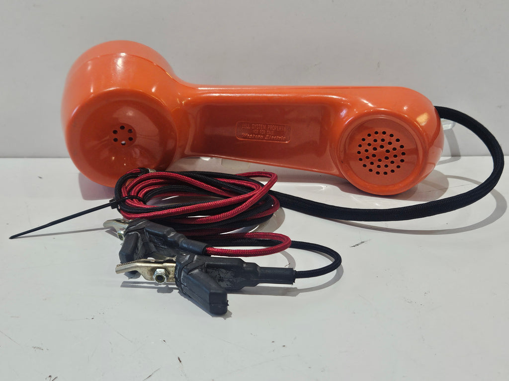 Vintage Western Electric Bell System Orange Lineman Test Handset Butt Set Phone