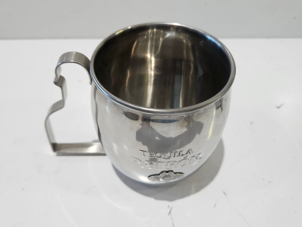 Patrón Tequila Stainless Steel Mule Mug Barware Cocktail Cup Logo Collectible