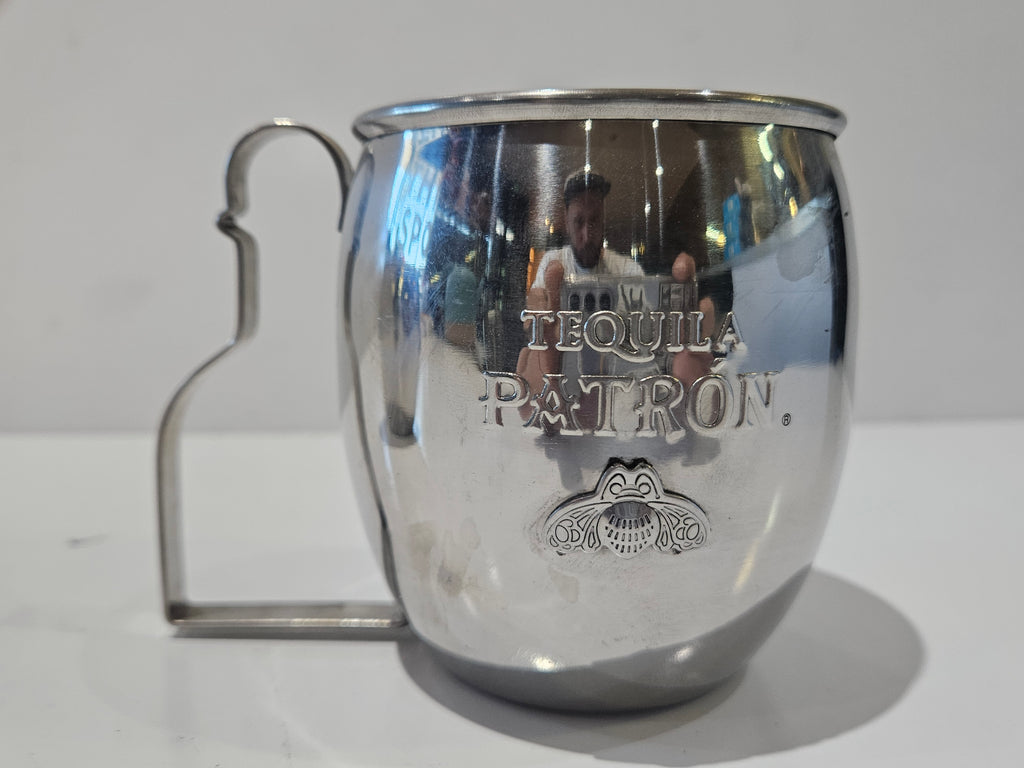 Patrón Tequila Stainless Steel Mule Mug Barware Cocktail Cup Logo Collectible