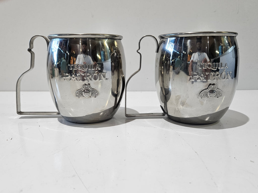 Patrón Tequila Stainless Steel Mule Mug Barware Cocktail Cup Logo Collectible
