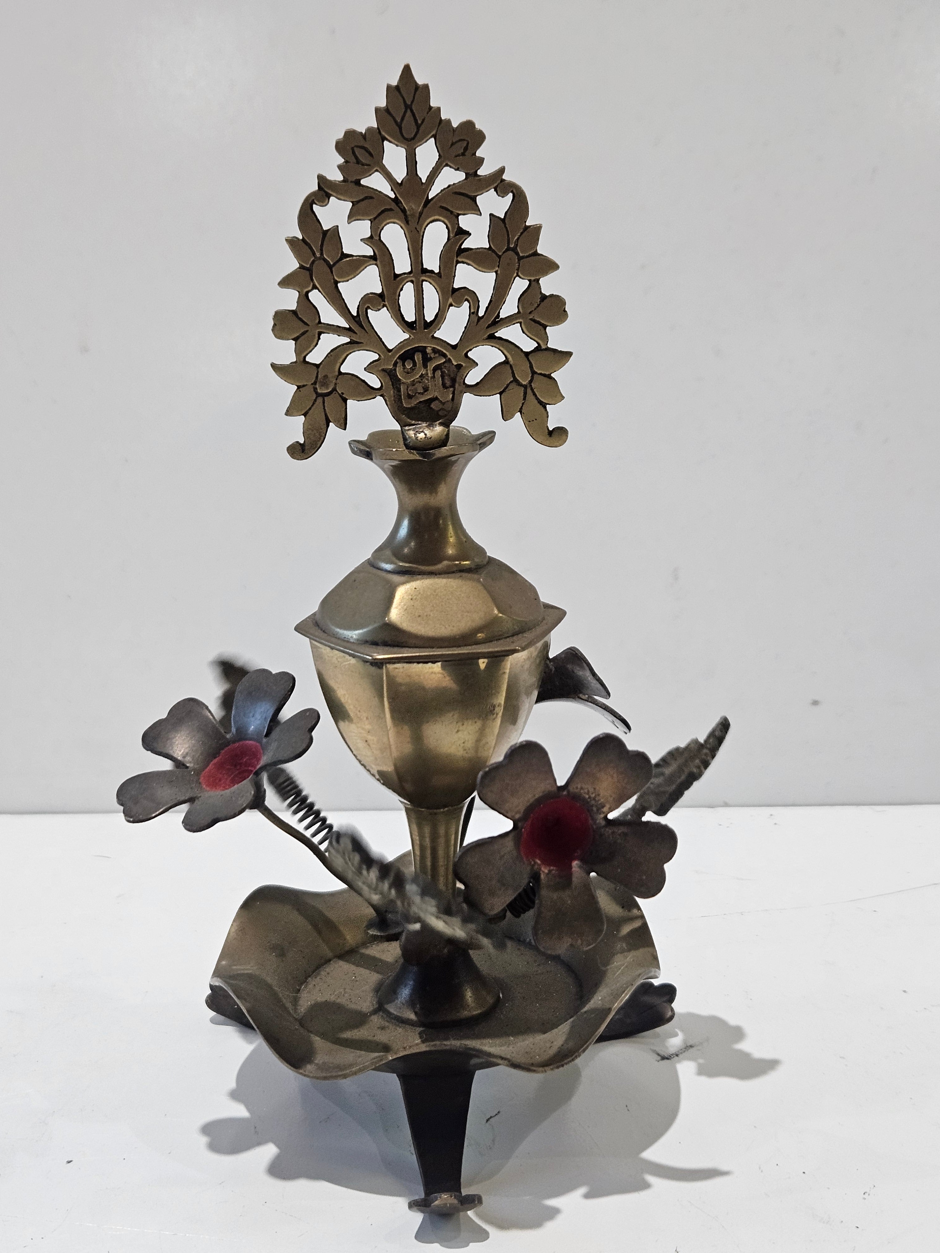 Vintage Arabic Style Brass Kohl Holder Surma Kuhl Eyeliner Powder Pot Ornate Decor