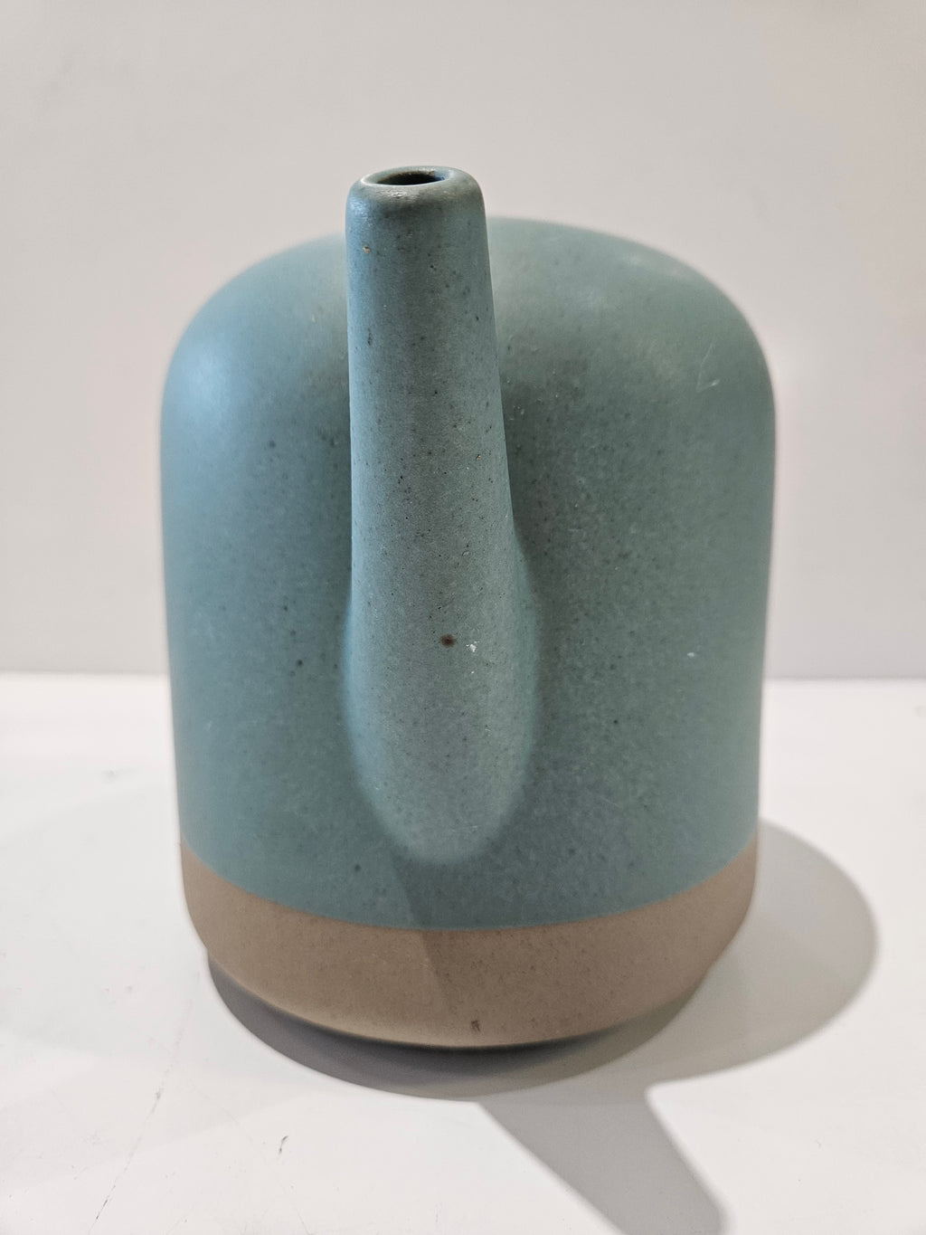 Threshold Modern Stoneware Indoor Watering Can Matte Aqua Blue Ceramic Planter