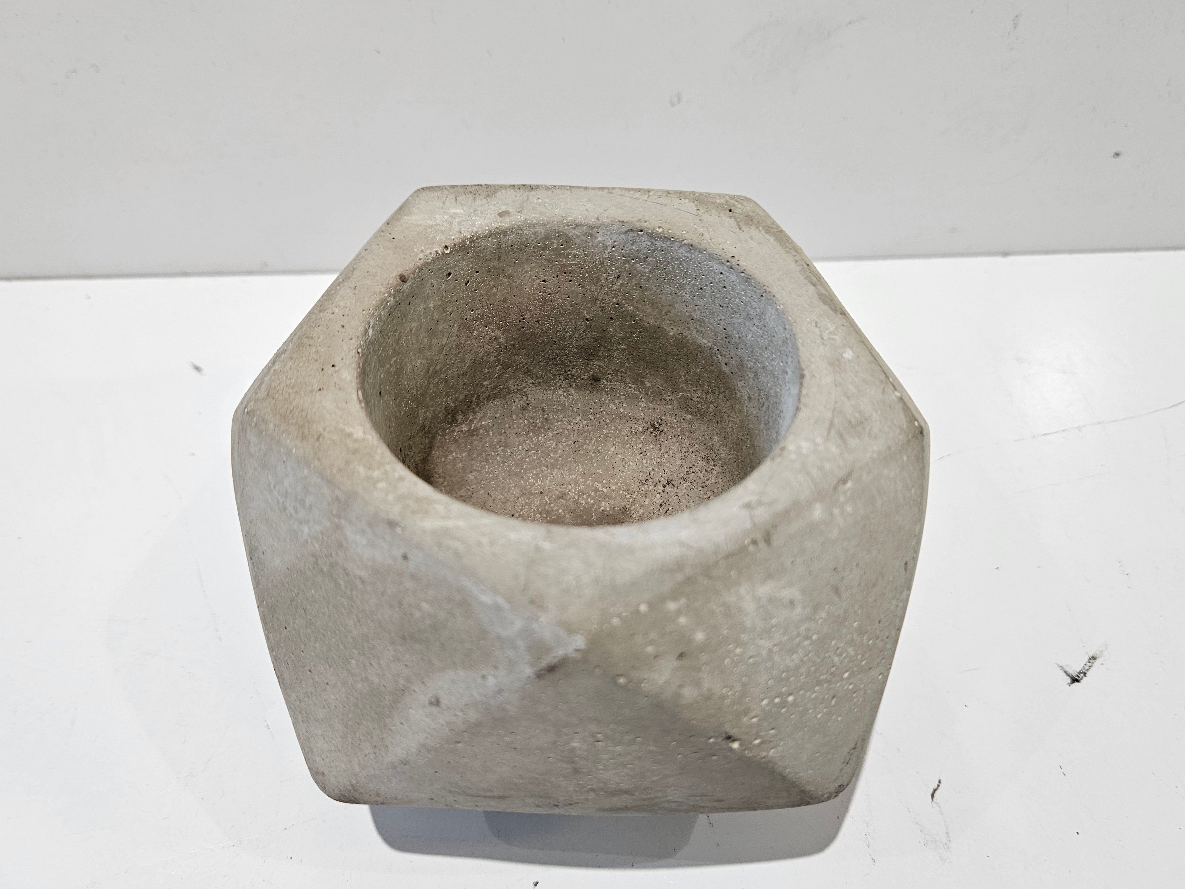 Modern Geometric Concrete Planter Succulent Pot Minimalist Cement Cachepot Decor