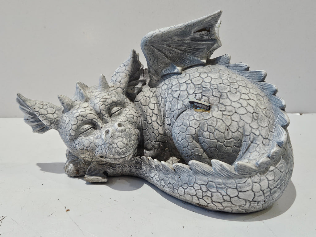 Fantasy Sleeping Baby Dragon Figurine Resin Garden Statue Decorative Sculpture