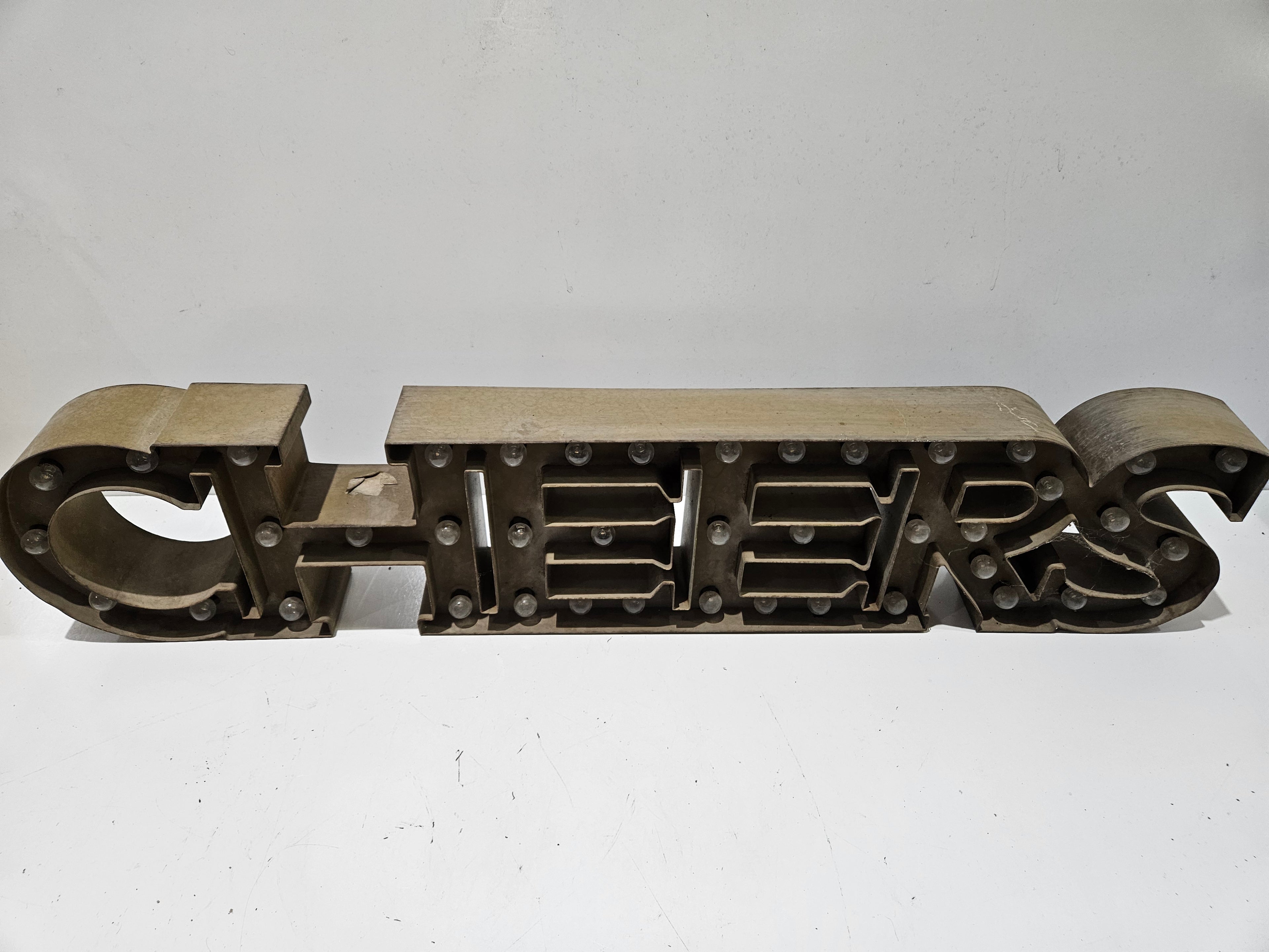 Vintage Cheers Marquee Light Up LED Bar Sign Rustic Industrial Wall Decor
