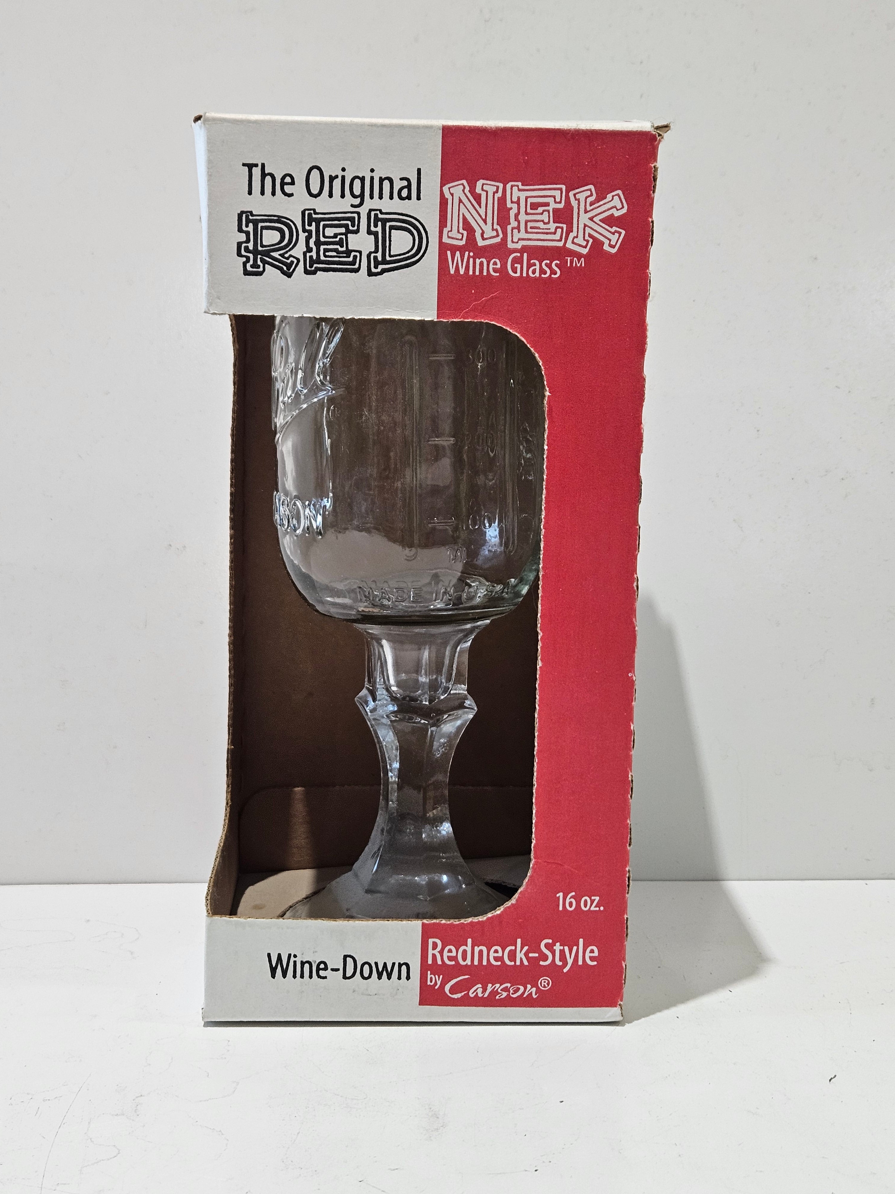 The Original Red Nek Wine Glass 16 Oz Carson Redneck Style Mason Jar Goblet Gift