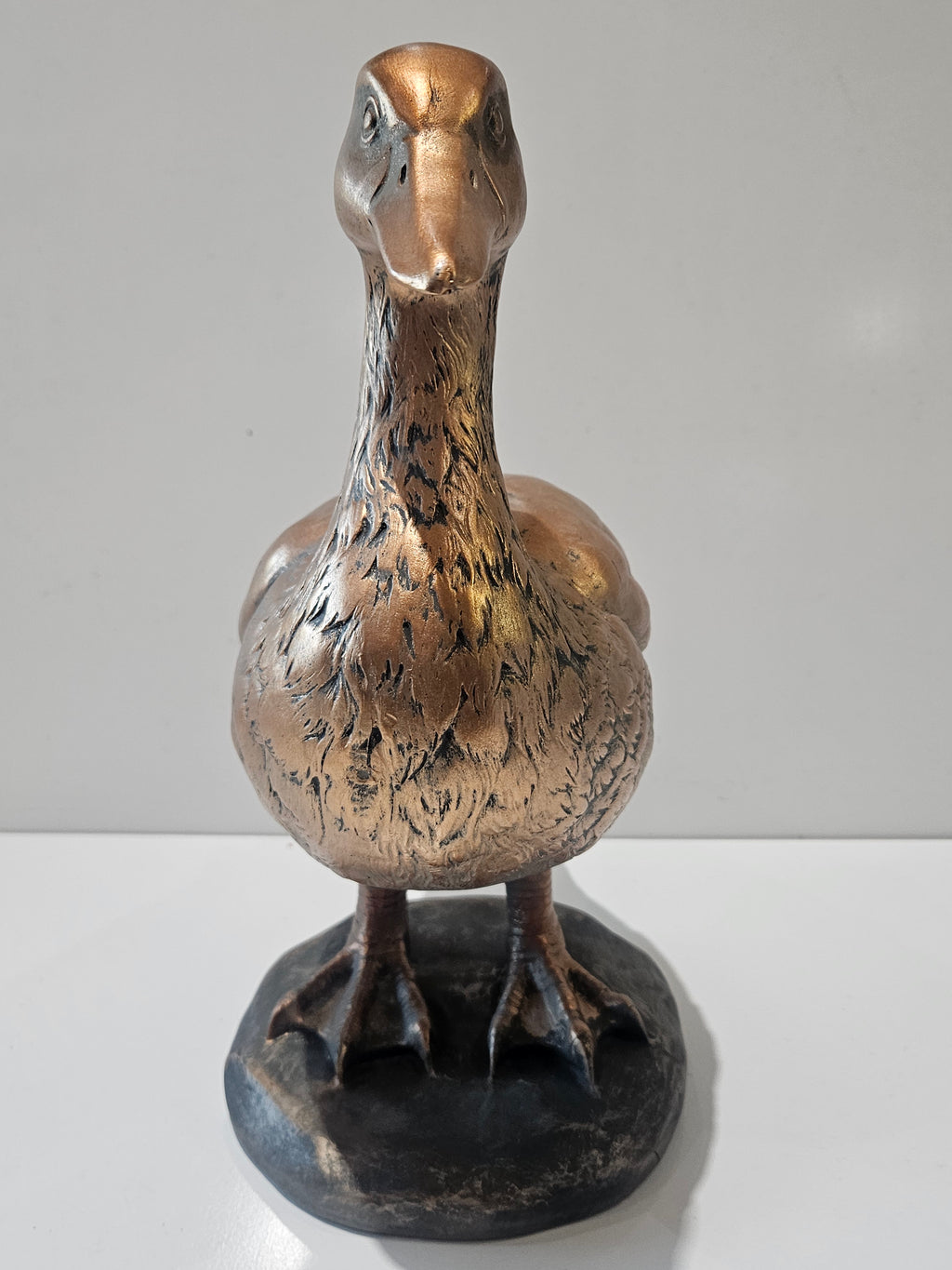 Ceramic Gold Tone Duck Goose Figurine Statue Decorative Waterfowl Home Decor Display