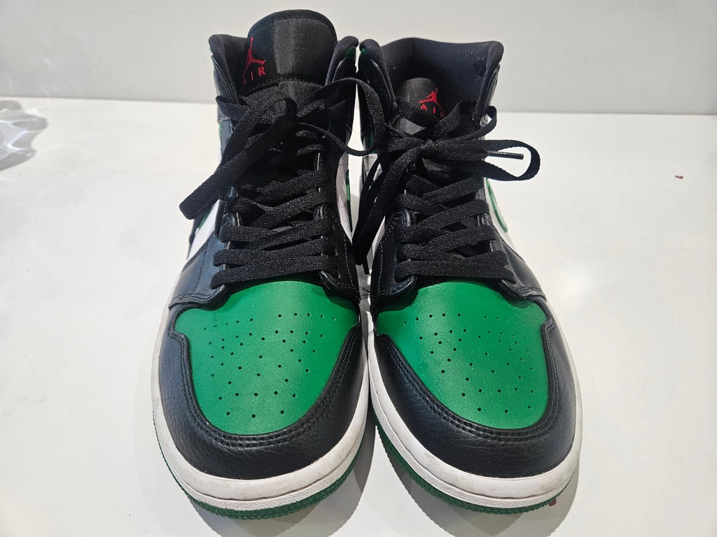 Nike Air Jordan 1 Mid Green Black White Red Men's Size 10.5 554724-067 2019