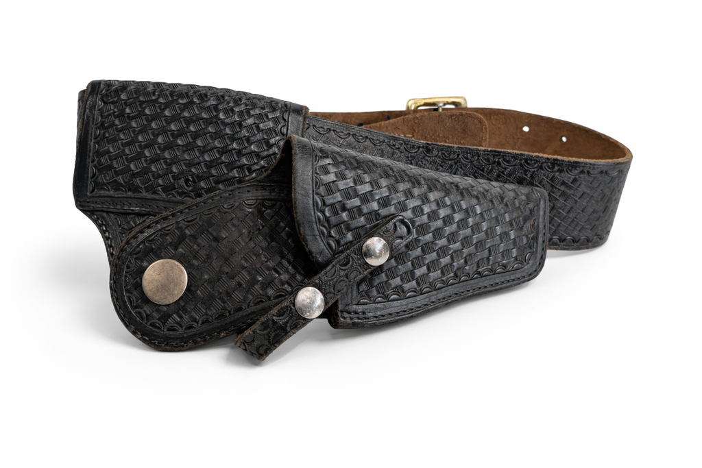 Duty Belt - Vintage Leather Basketweave Duty Belt Holster Police Security Gear Adjustable