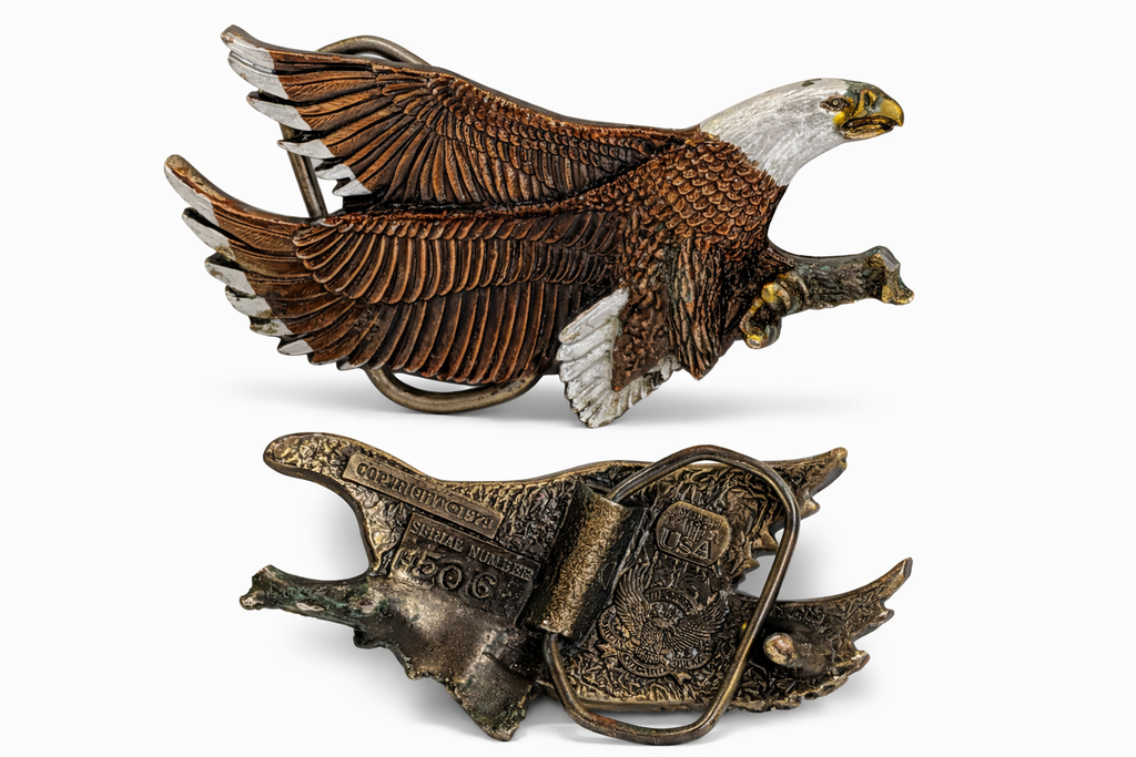 Vintage 1979 Bald Eagle USA Belt Buckle Limited Serial 1506 Patriotic