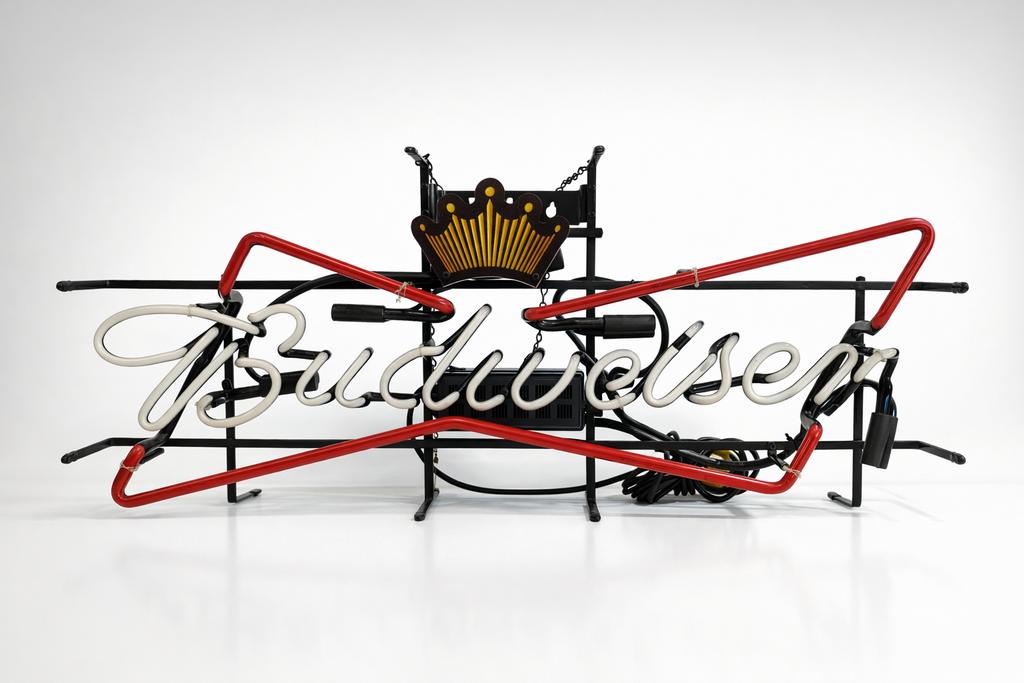 Vintage Budweiser Neon Beer Sign Crown Logo Bar Light Display Non Working