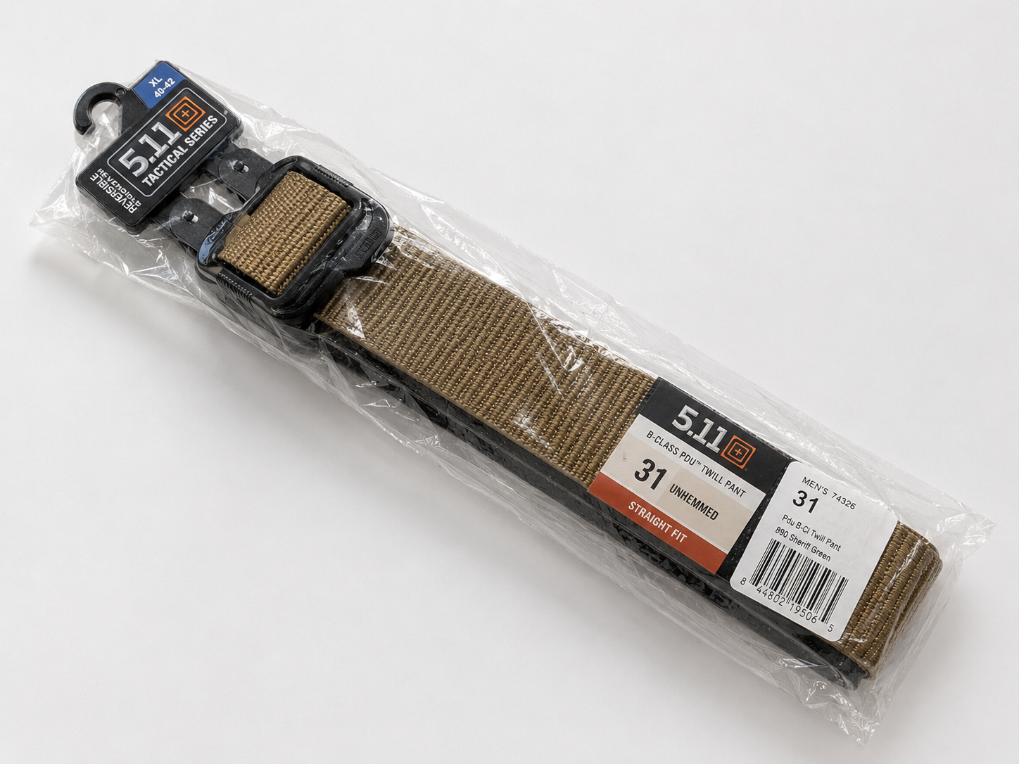 5.11 Tactical Series 1.5" Reversible Double Duty Belt, Coyote/Black, XL (40–42), New with Tags