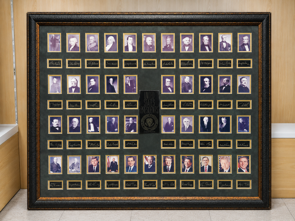 Limited Edition "United States Presidents" Framed Portrait & Facsimile Signature Display, Limited Edition