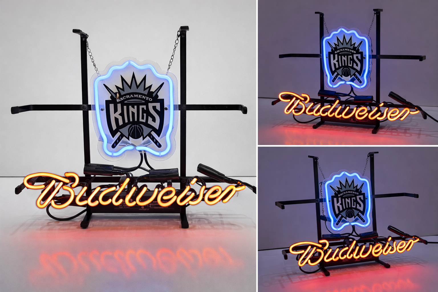 Budweiser Neon Beer Sign Sacramento Kings NBA Bar Light Display Vintage