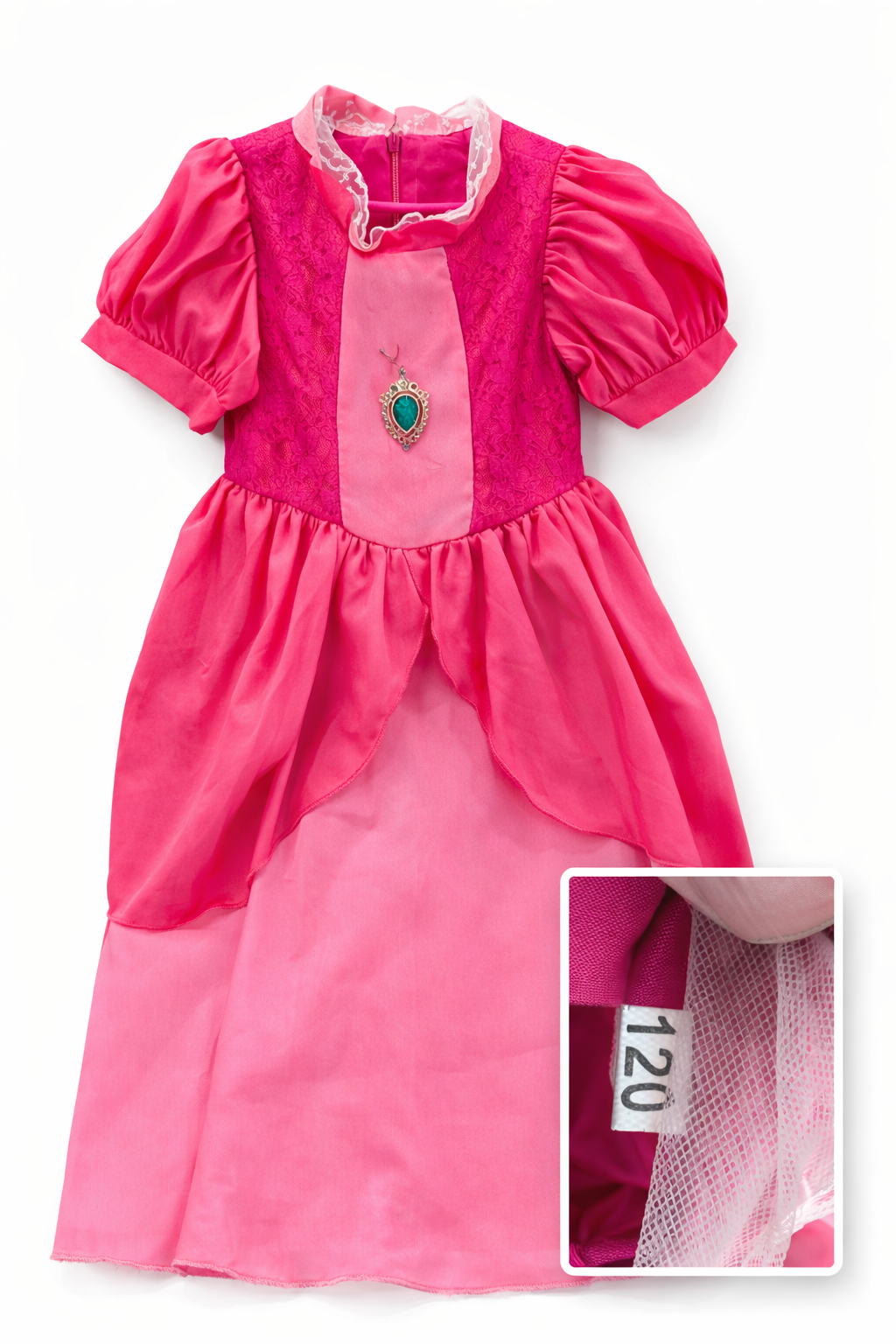 Girls Princess Dress Size 120 Pink Lace Overlay Costume Party Dress Outfit