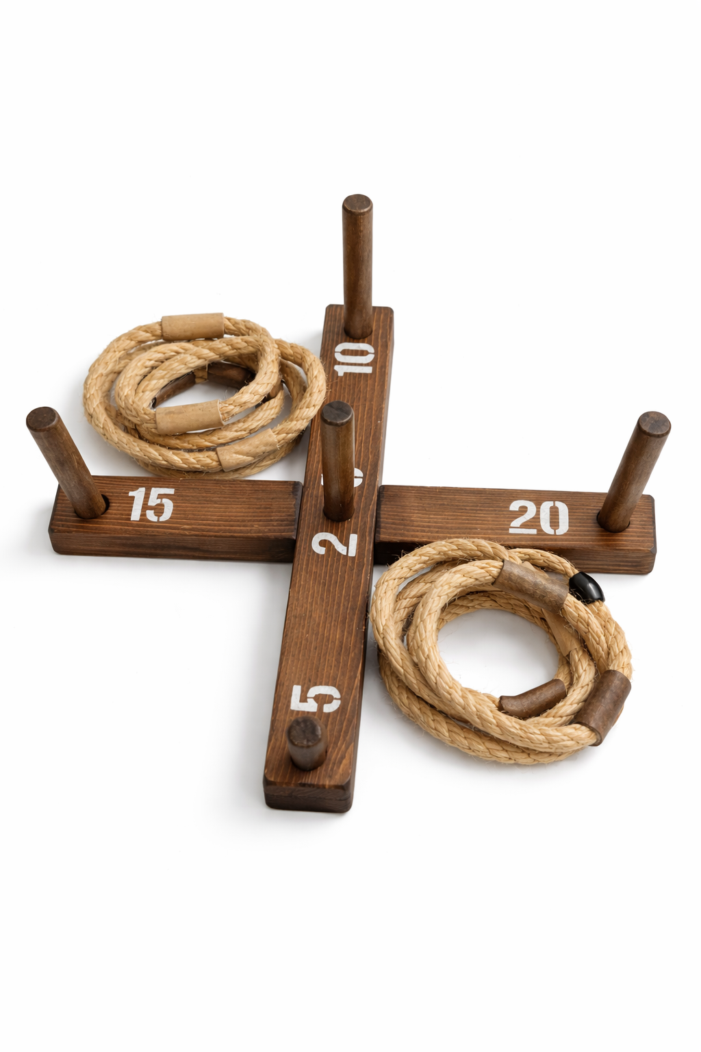Wooden Ring Toss Game Set Rope Rings Peg Board Yard Game Rustic Decor