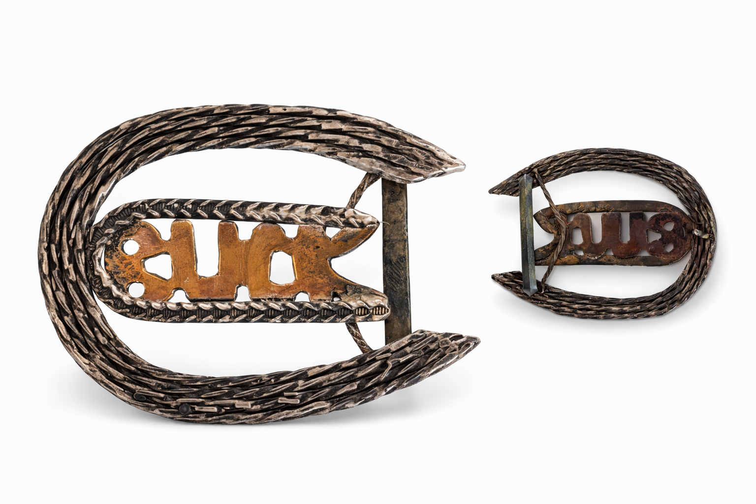 Vintage Western Cowboy Belt Buckle Buck Text Rope Design Rustic Metal Buckle