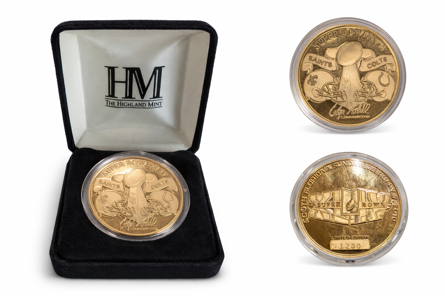Super Bowl XLIV Saints Vs Colts Highland Mint Limited Edition Commemorative Coin