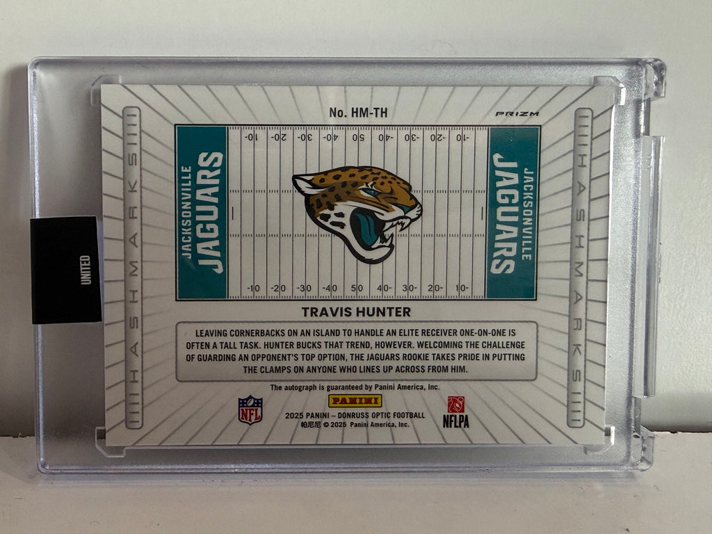 2025 Donruss Optic Travis Hunter Hashmarks #HM-TH Rookie Auto - Jaguars