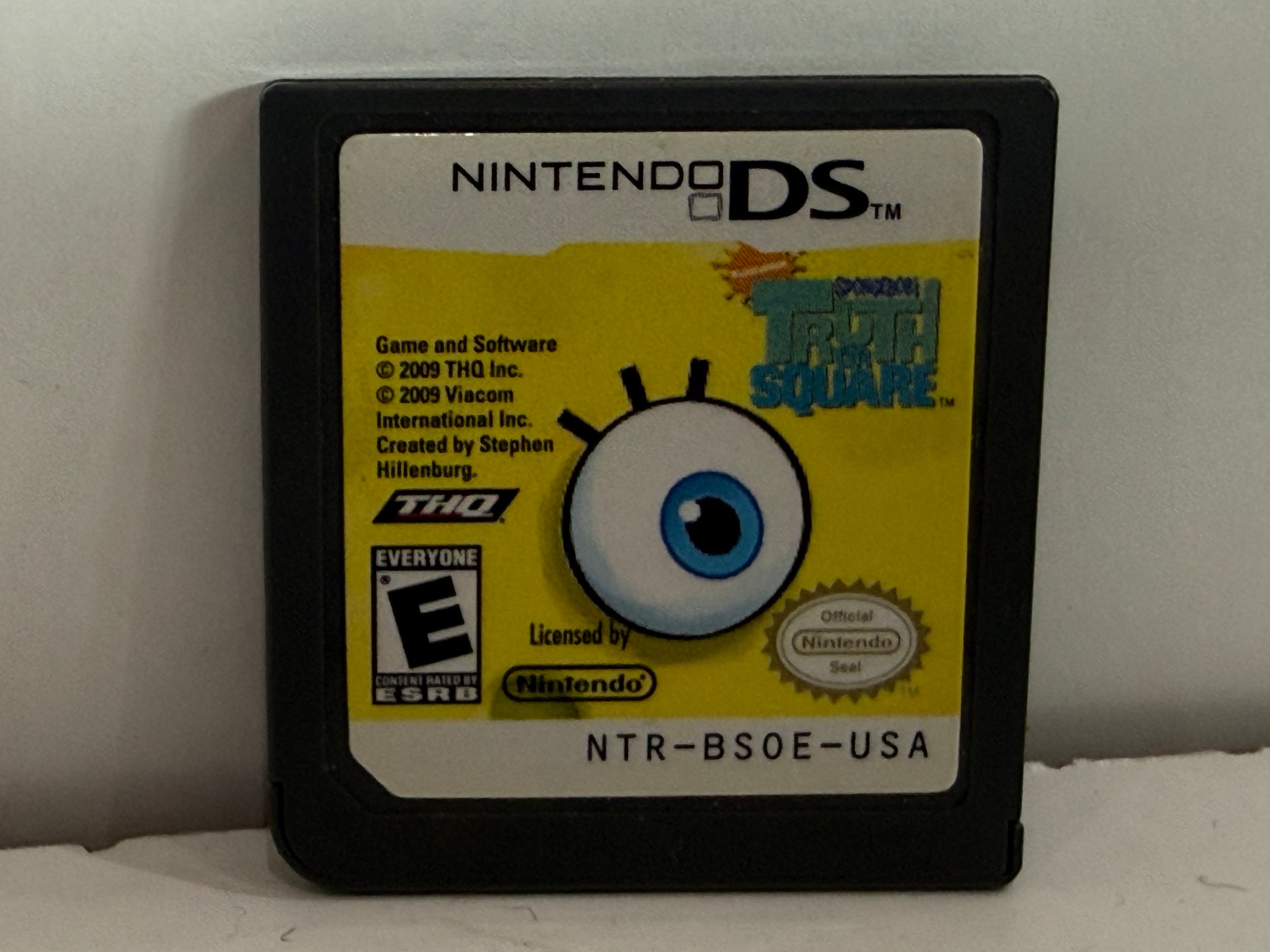 Nintendo DS SpongeBob Truth Or Square Game Cartridge THQ NTR-BS0E-USA