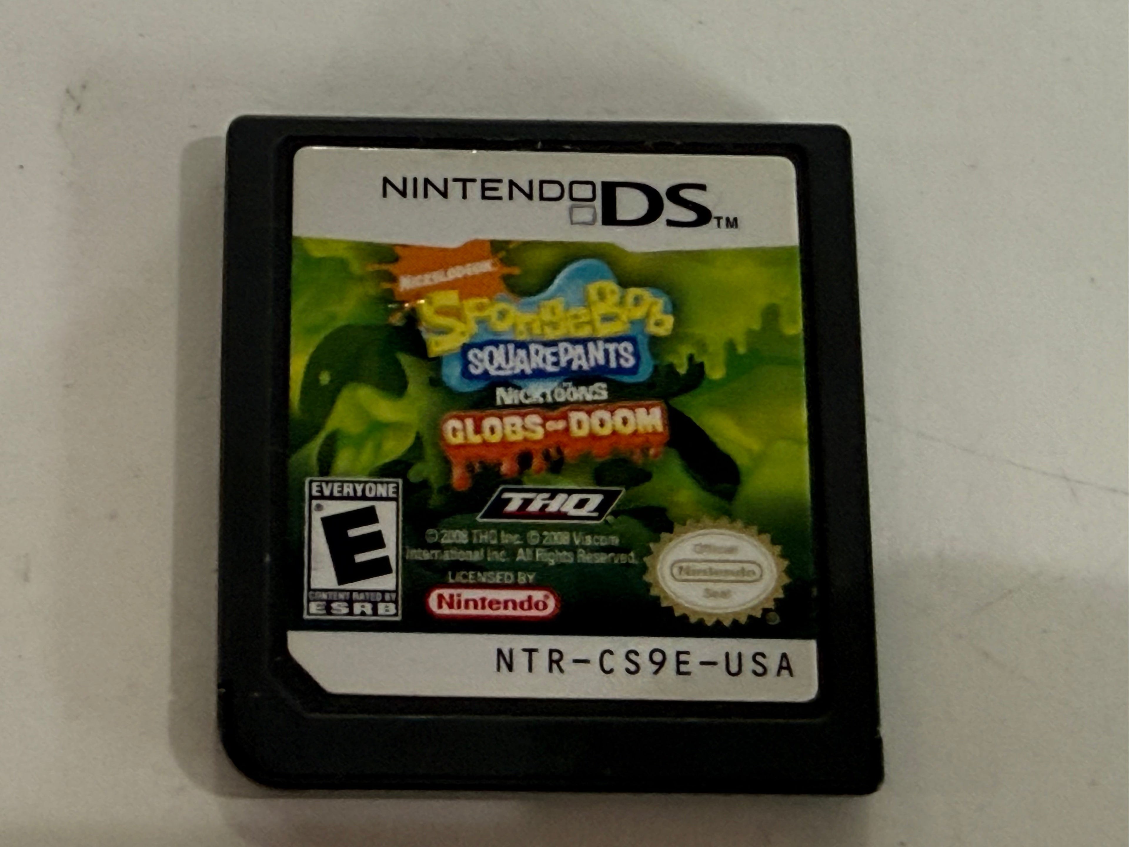 Nickelodeon SpongeBob SquarePants Globs Of Doom Nintendo DS Game Cartridge