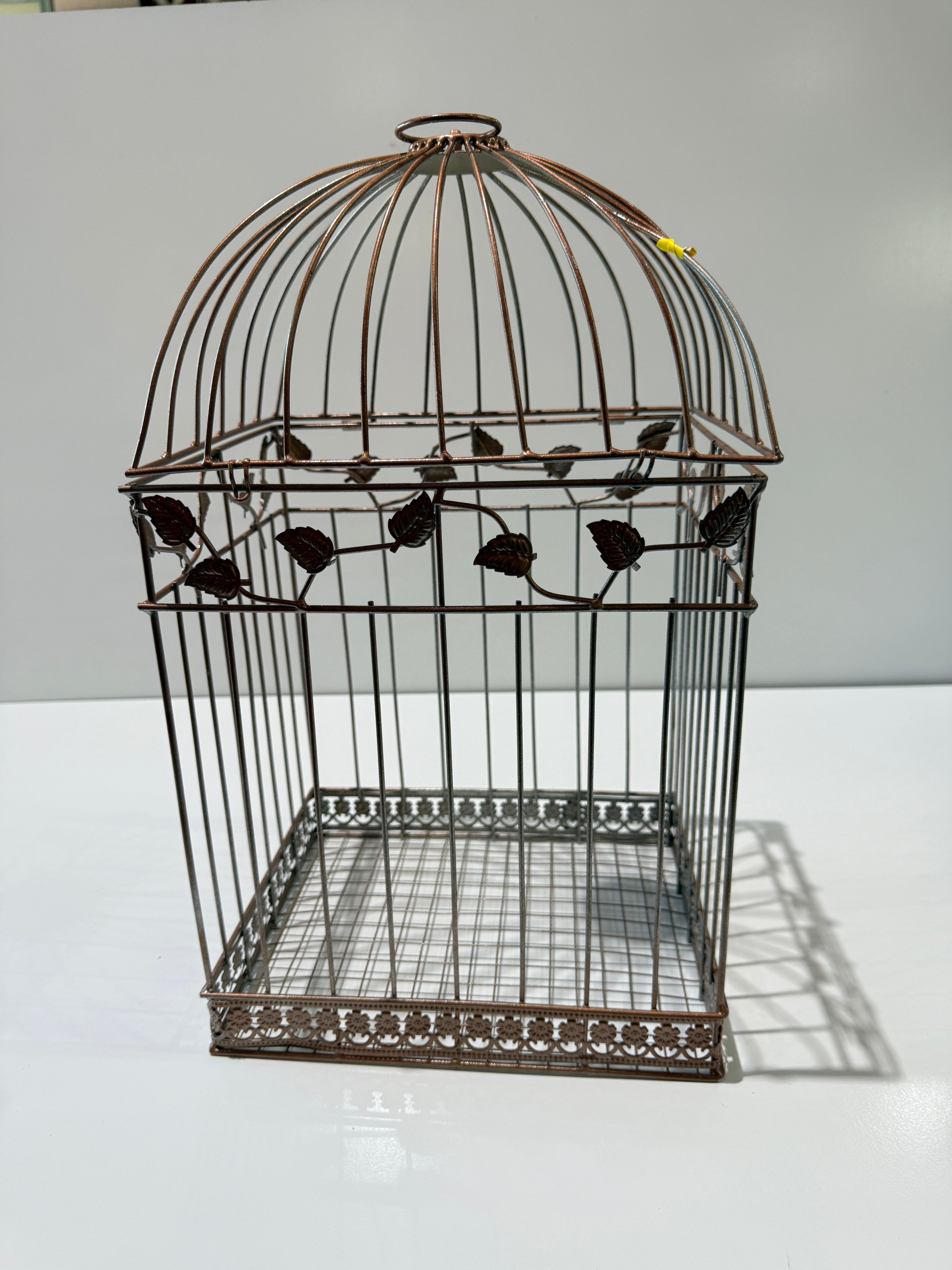Decorative Metal Birdcage Display Rustic Bronze Wire Cage Home Decor Accent