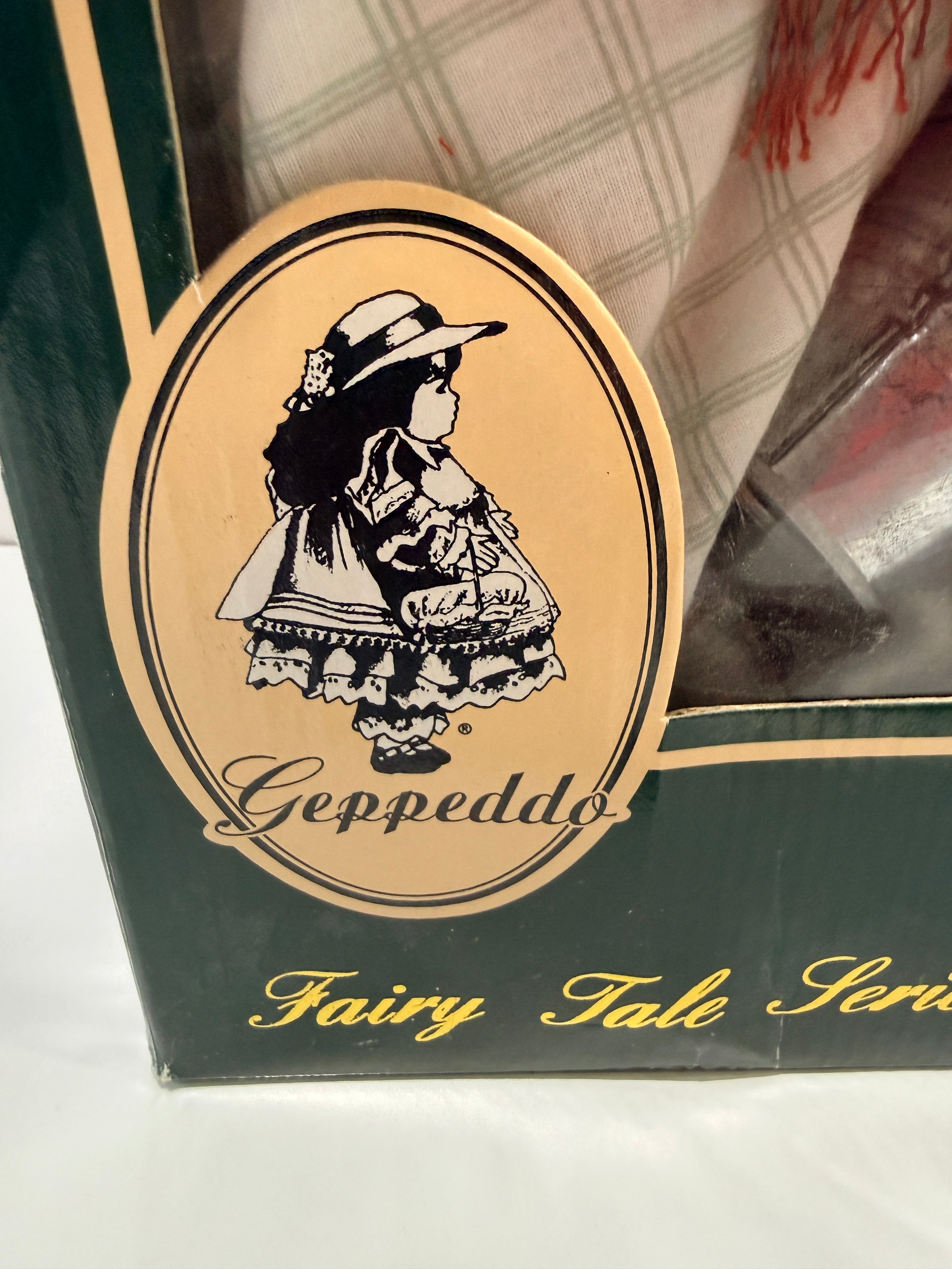 Vintage Geppeddo Fairy Tale Series Porcelain Doll Red Riding Hood Boxed