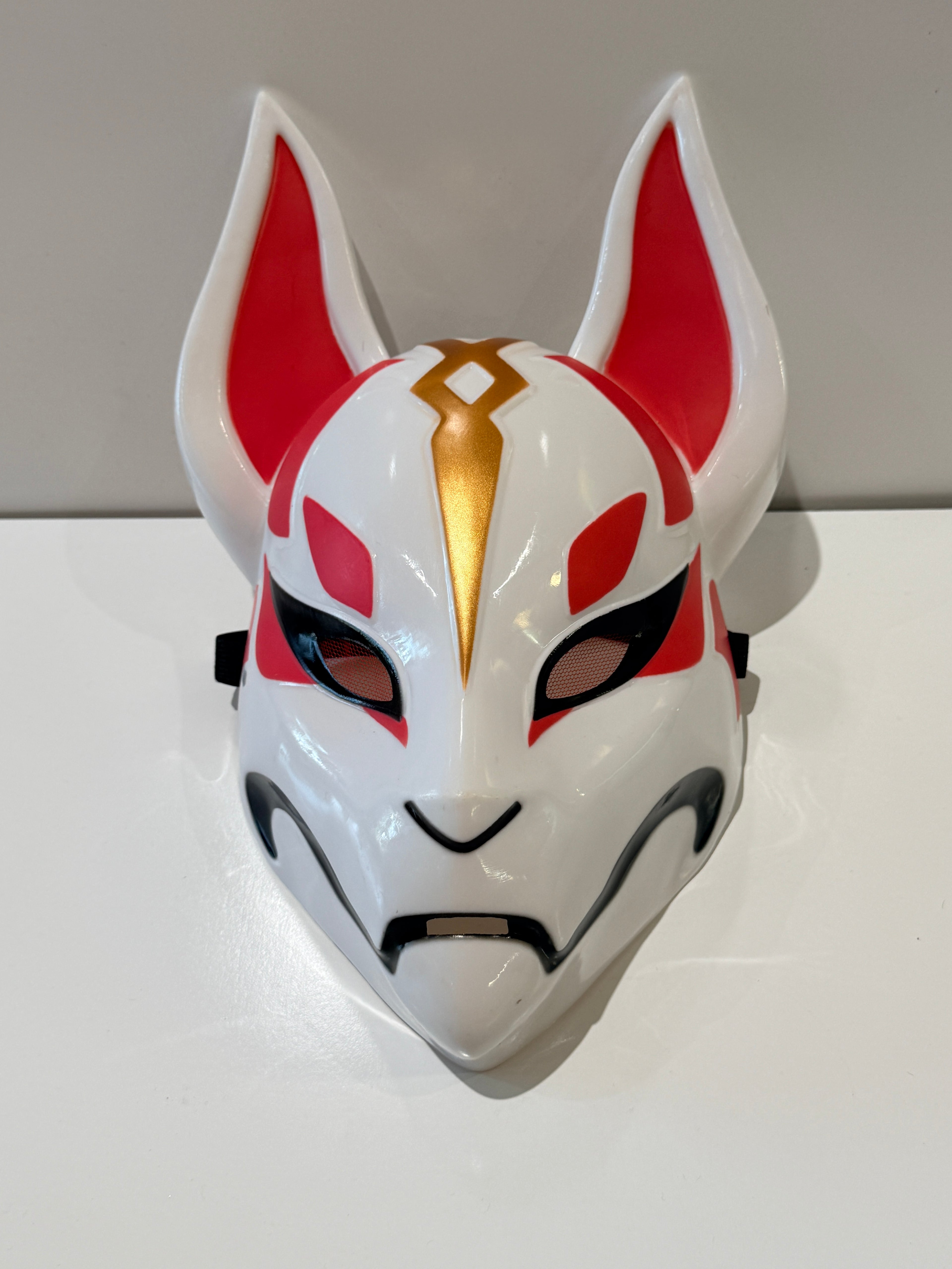 Fortnite Drift Fox Mask Costume Cosplay LED Style Kitsune Face Mask White