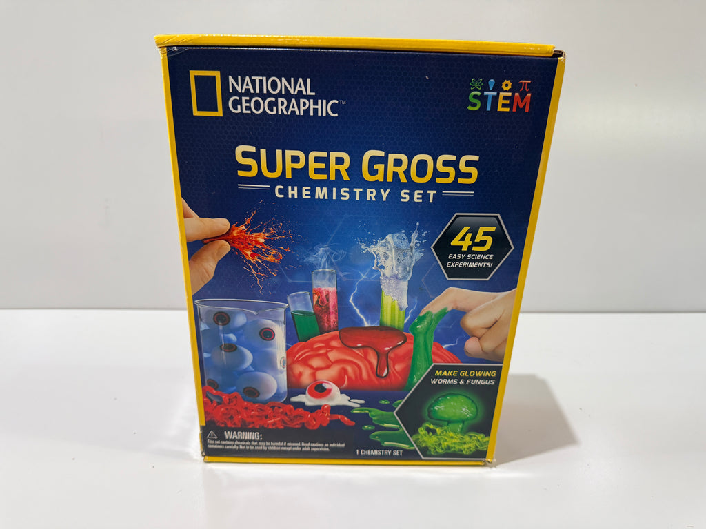 National Geographic Super Gross Chemistry Set STEM 45 Experiments Kids Lab Kit