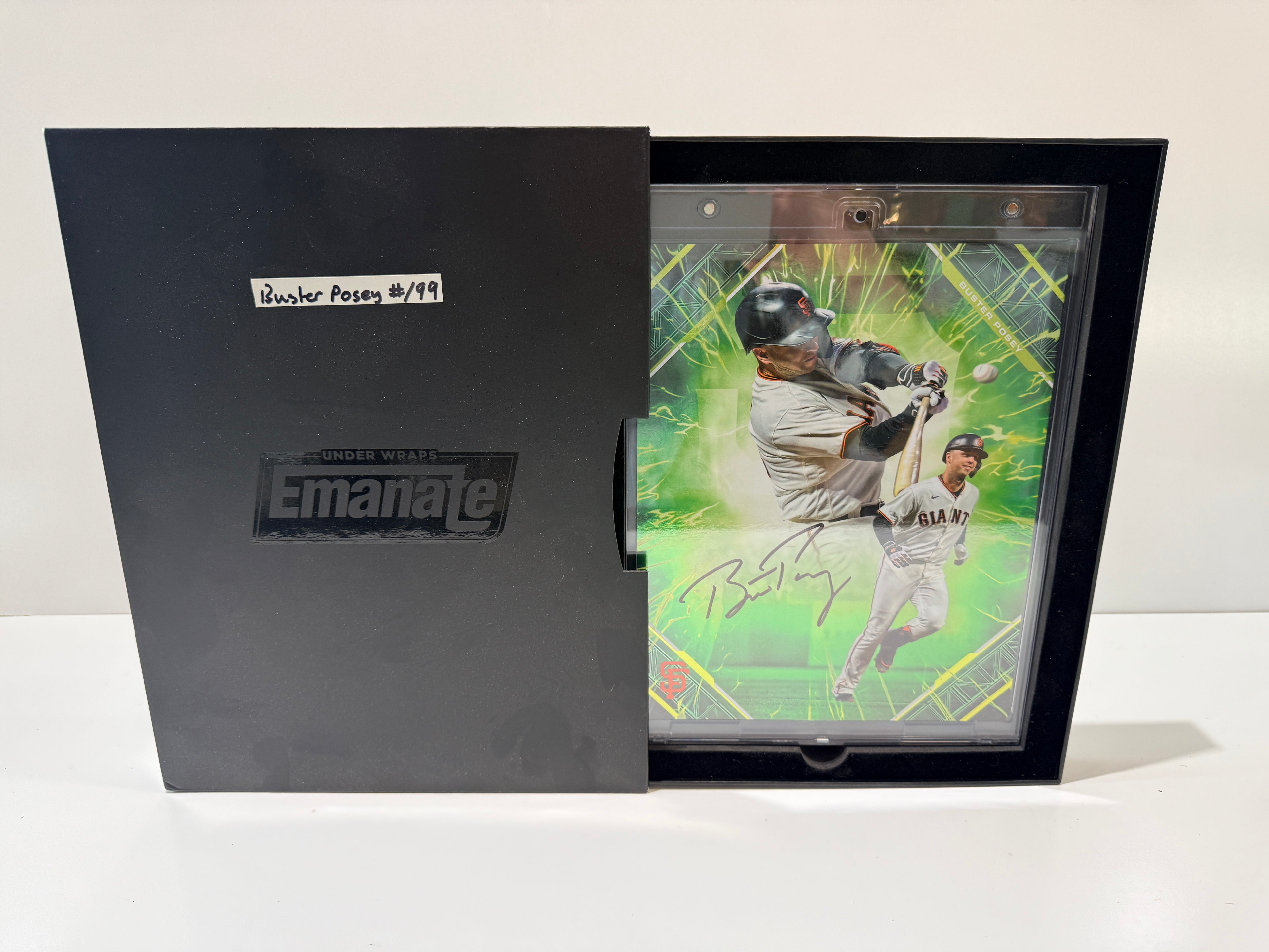 2025 Fanatics Emanate Buster Posey Signed Autograph /99 Green Insert Card