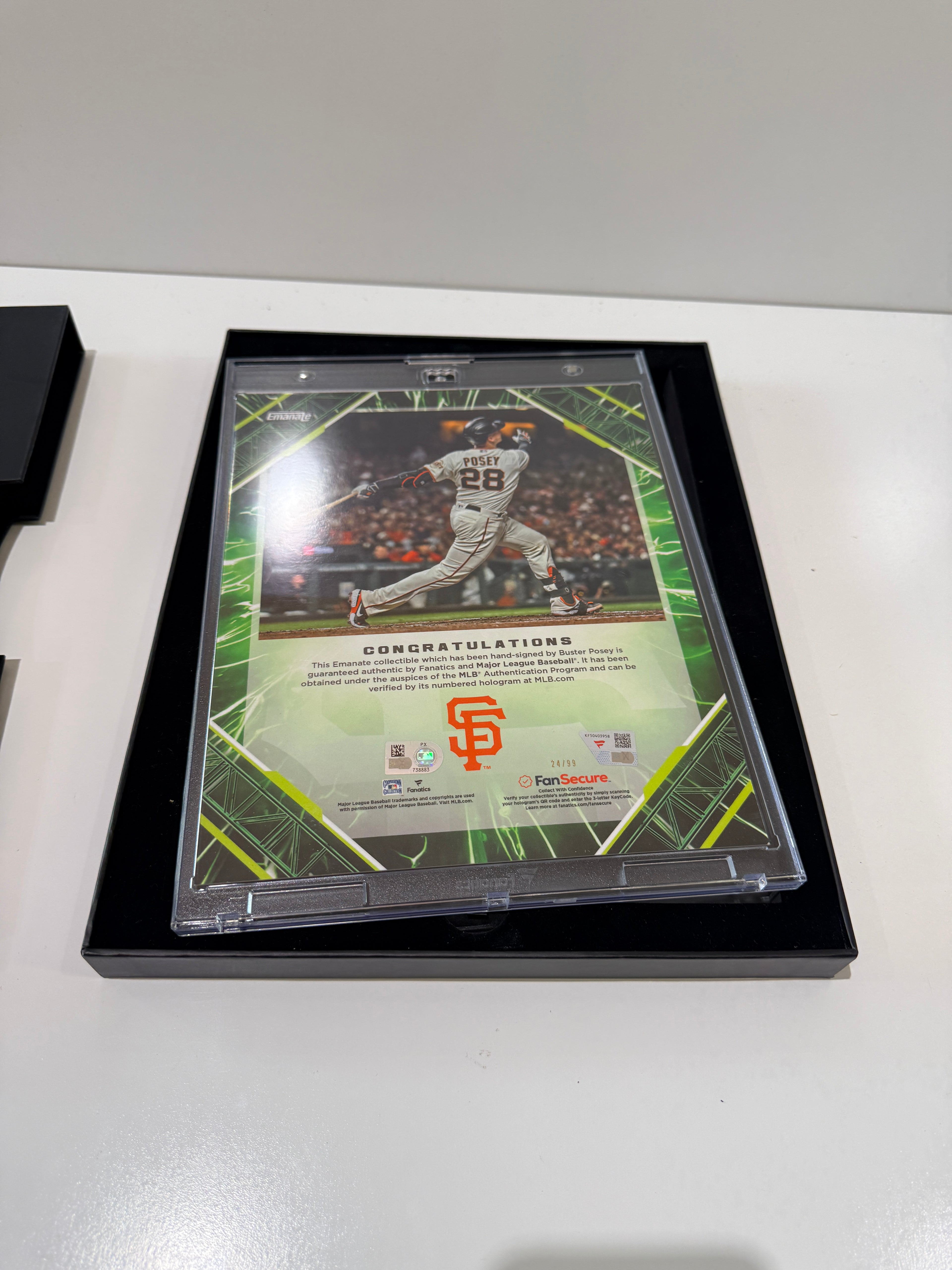 2025 Fanatics Emanate Buster Posey Signed Autograph /99 Green Insert Card