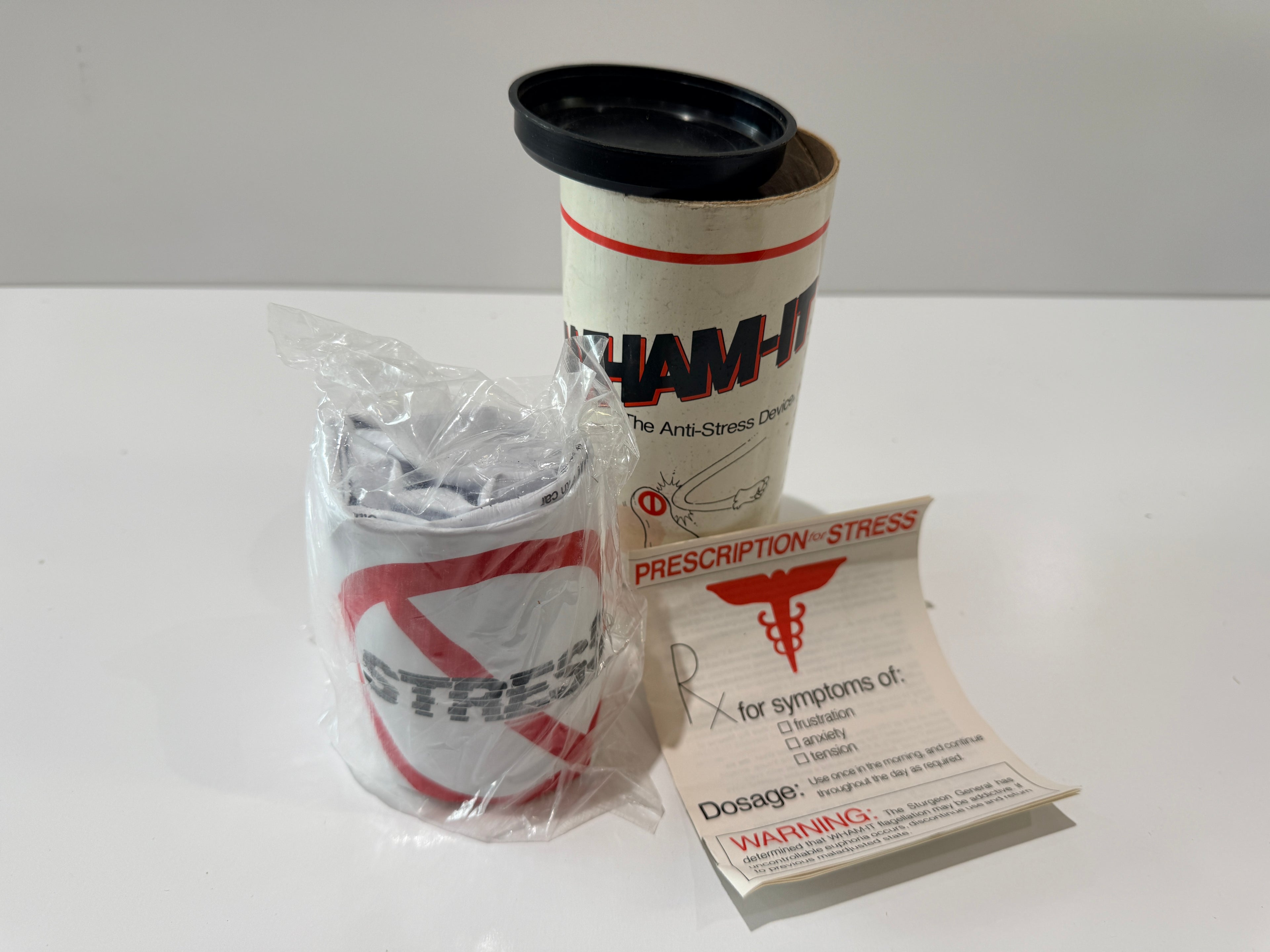 Vintage Wham It Anti Stress Device Therapy In A Can Gag Gift Desk Toy Kit