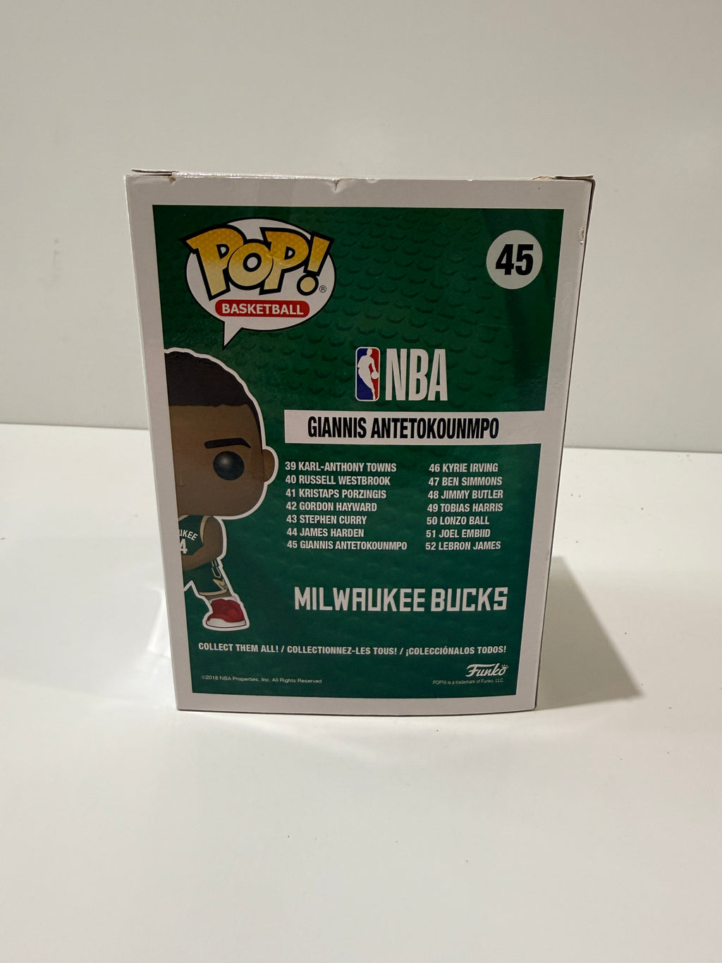 Funko Pop Basketball Giannis Antetokounmpo 45 Milwaukee Bucks NBA Vinyl Figure