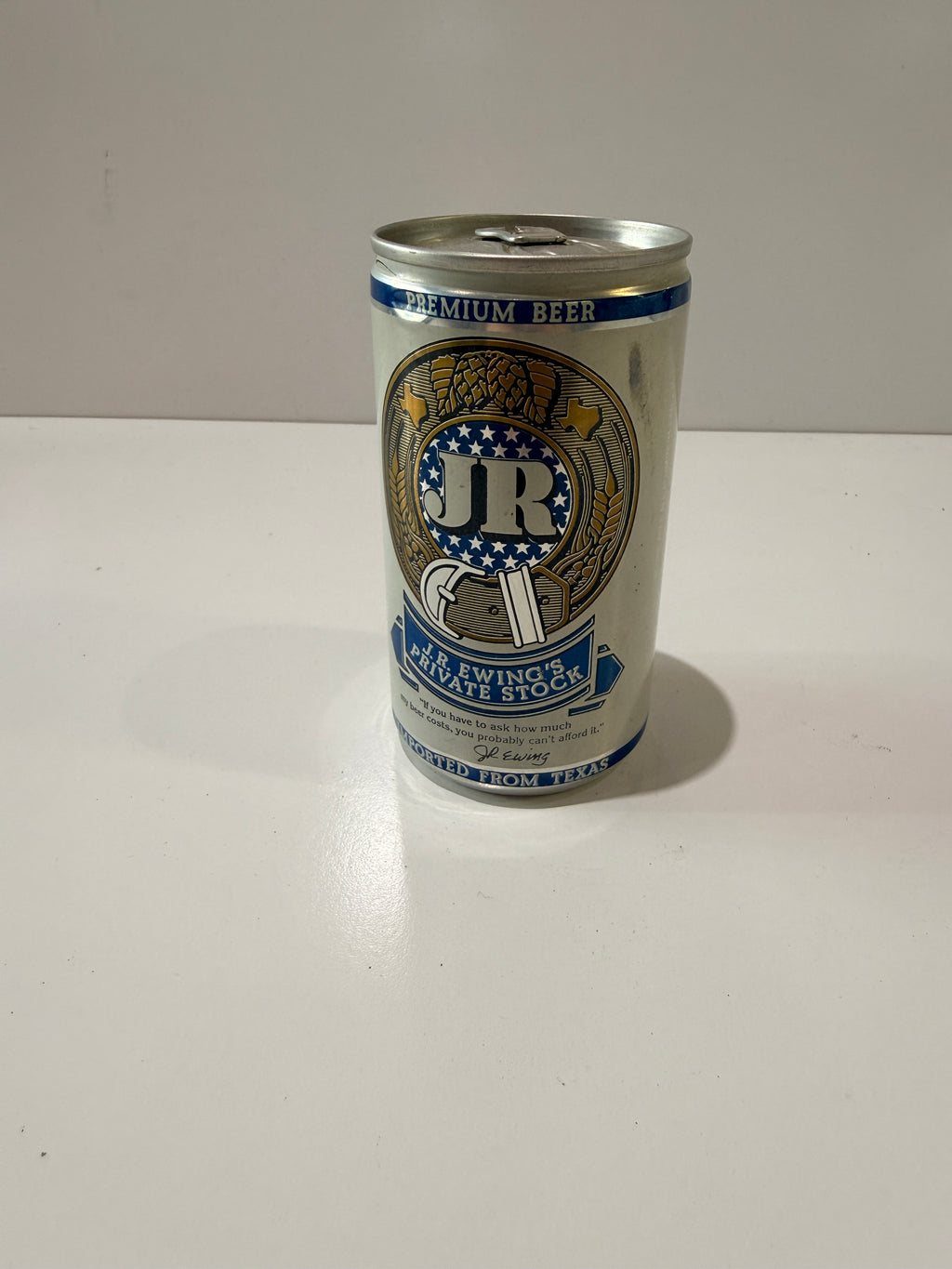 Vintage 1980 JR Ewing Pearl Brewing Private Stock Beer Can Texas Collectible