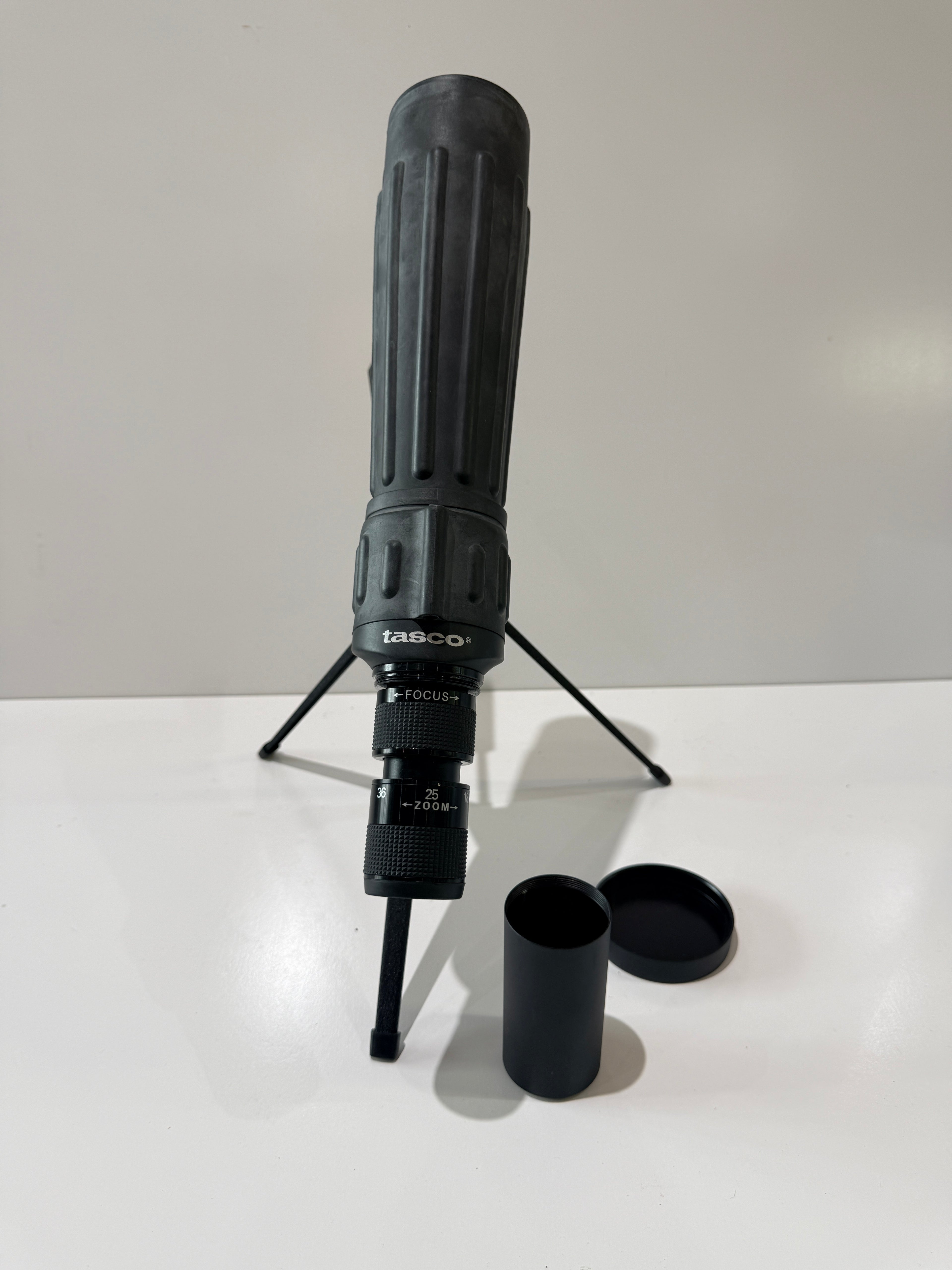 Tasco 25x36 Zoom Spotting Scope Telescope Tripod Case Outdoor Viewing Gear