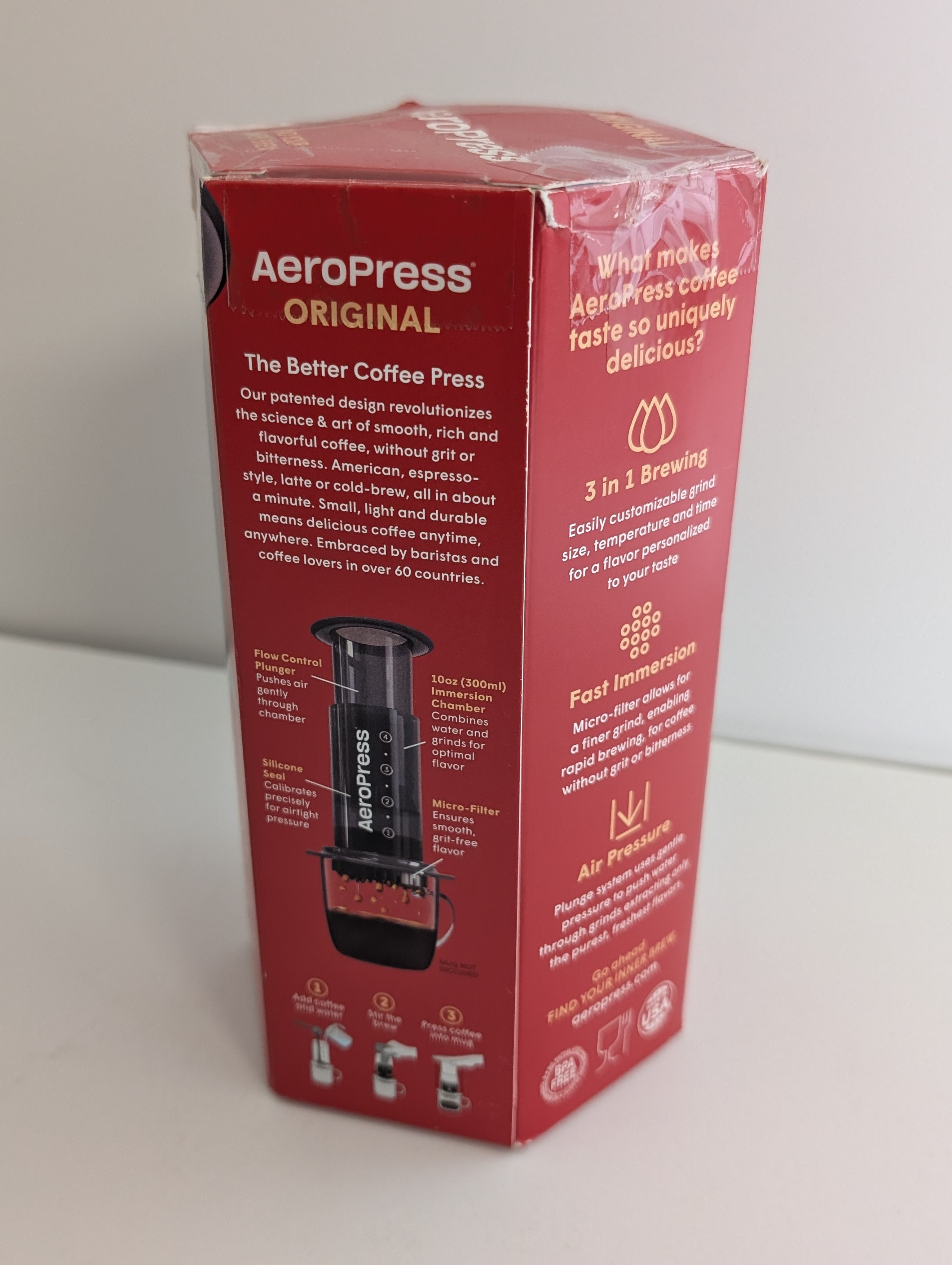 2024 AeroPress Original Coffee & Espresso Maker 3-in-1 Portable Brew System
