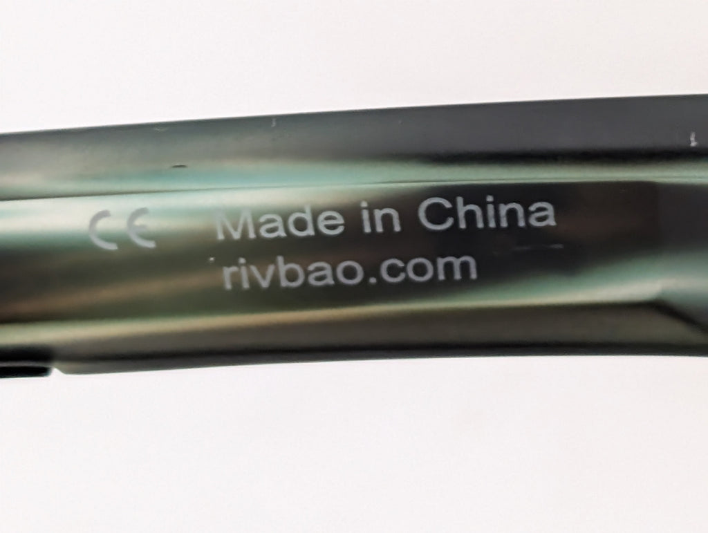 RIVBAO Polarized Mirrored Green Lens Sunglasses Matte Camo Frame with Box