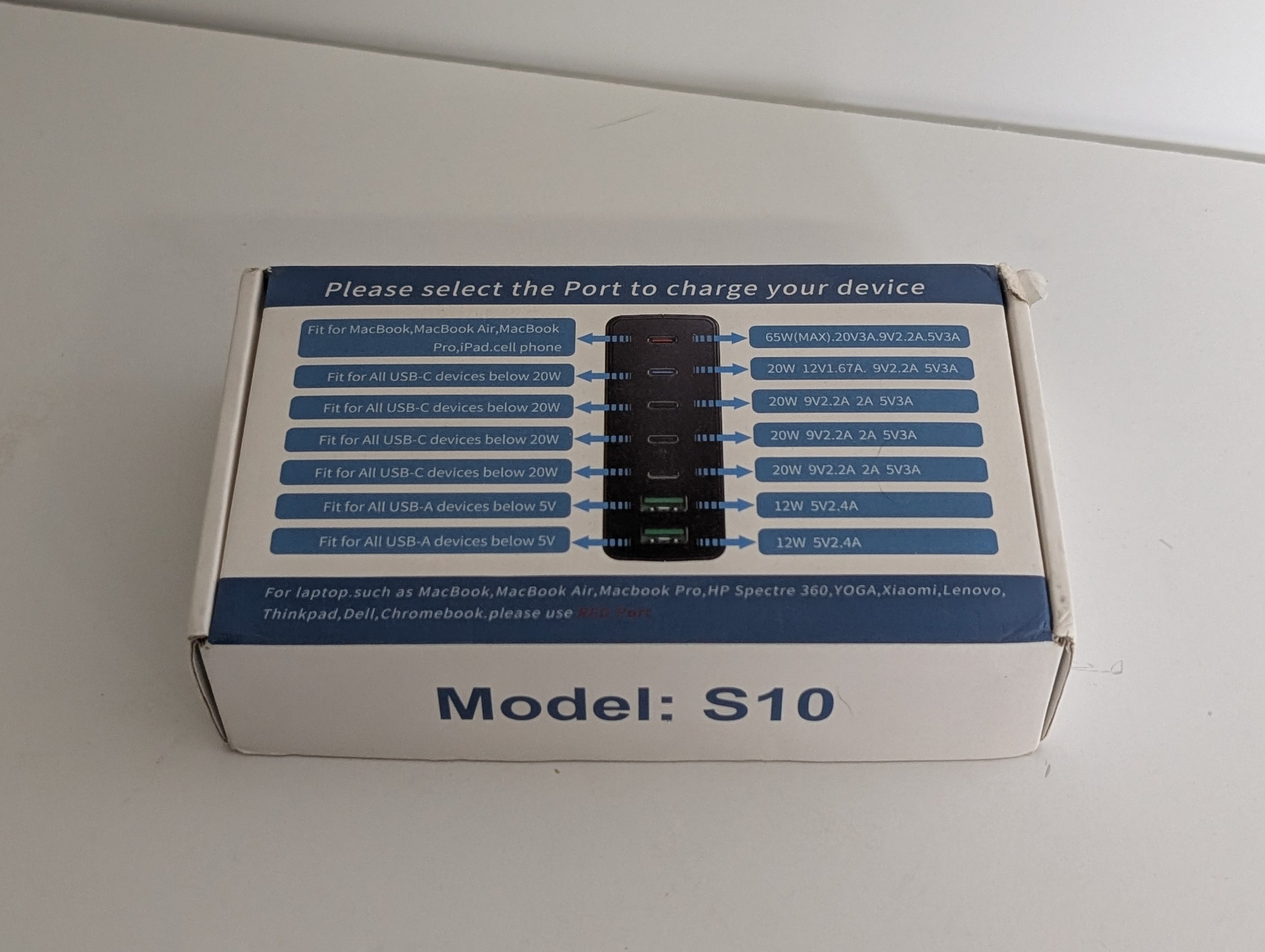 S10 170W Multi-Port USB-C Fast Charger Hub with 65W Laptop Charging Station