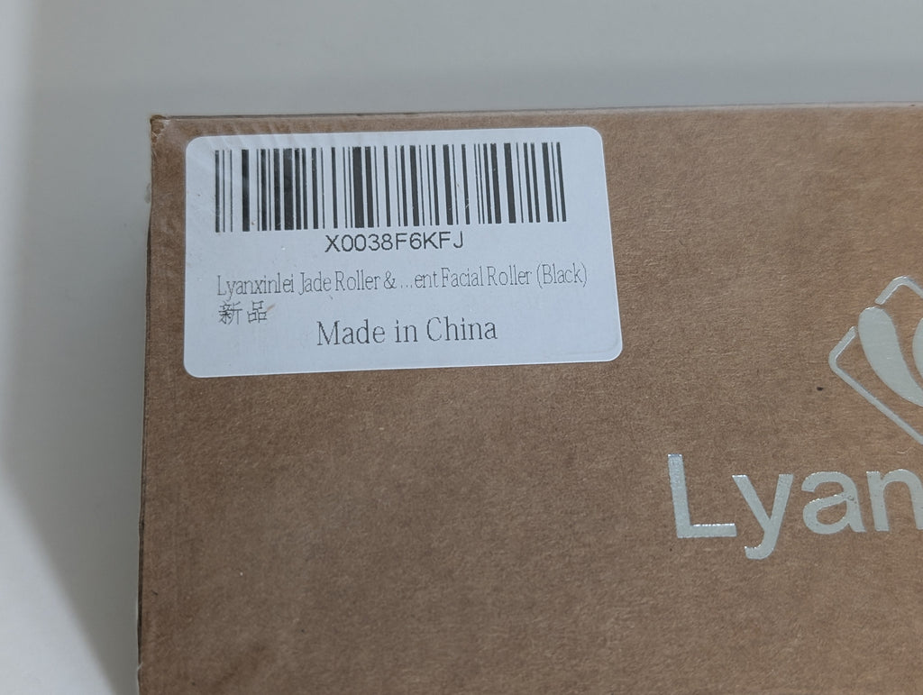 Lyanxinlei Black Obsidian Jade Roller and Gua Sha Facial Massage Tool Set NIB