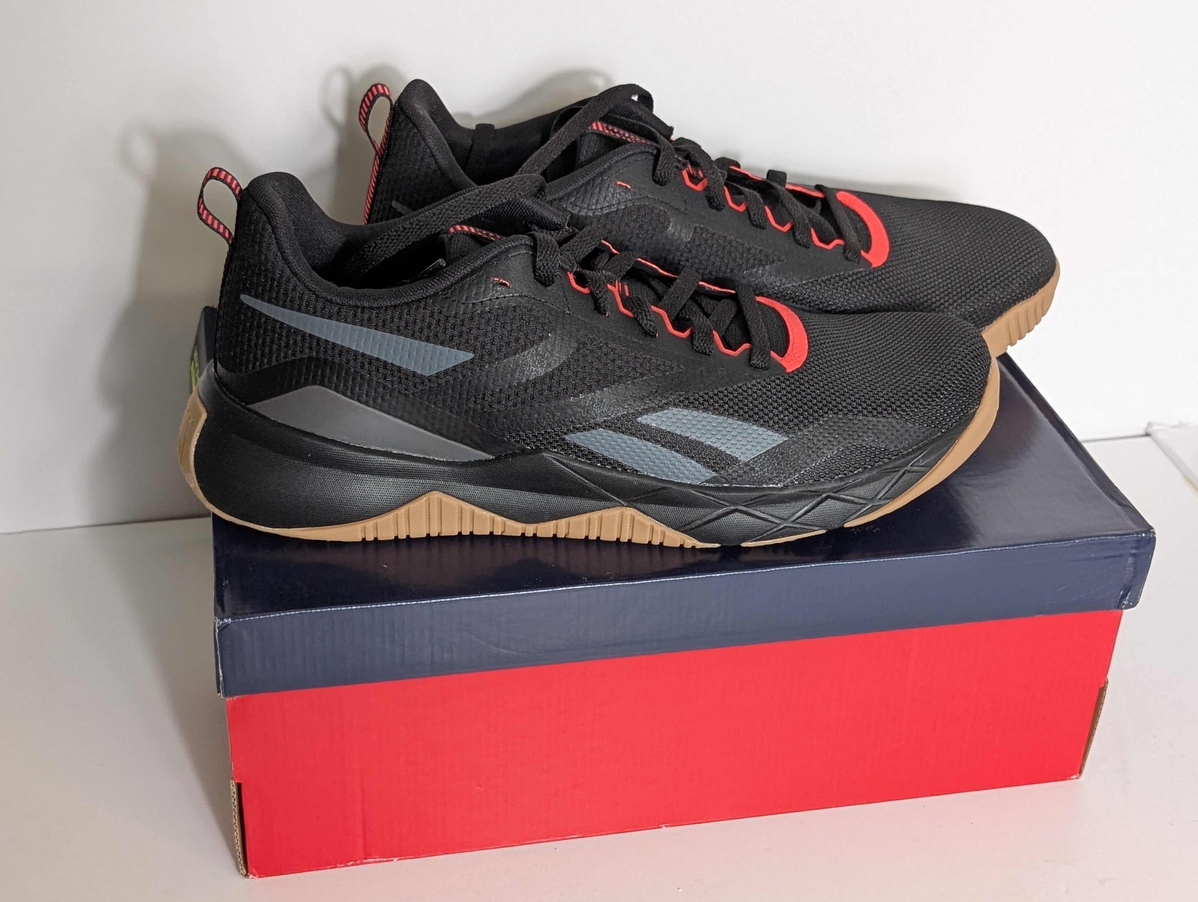 Reebok NFX Trainer Black Red Gum Sole Men's Size 12 Ortholite MemoryTech Shoes