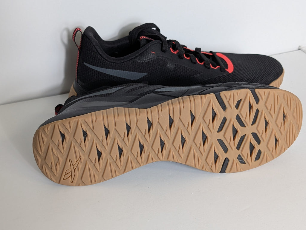 Reebok NFX Trainer Black Red Gum Sole Men's Size 12 Ortholite MemoryTech Shoes