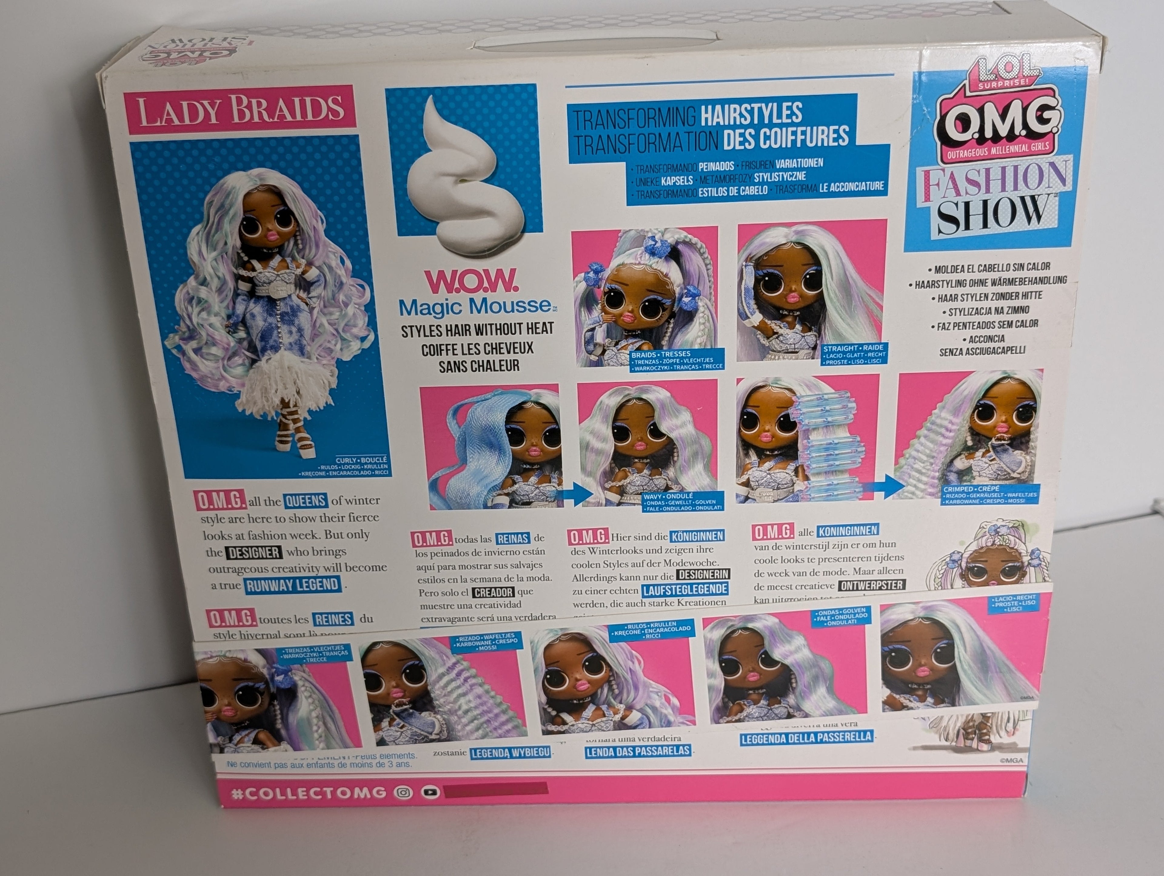 LOL Surprise OMG Fashion Show Hair Edition Lady Braids Doll Transforming Hairstyles