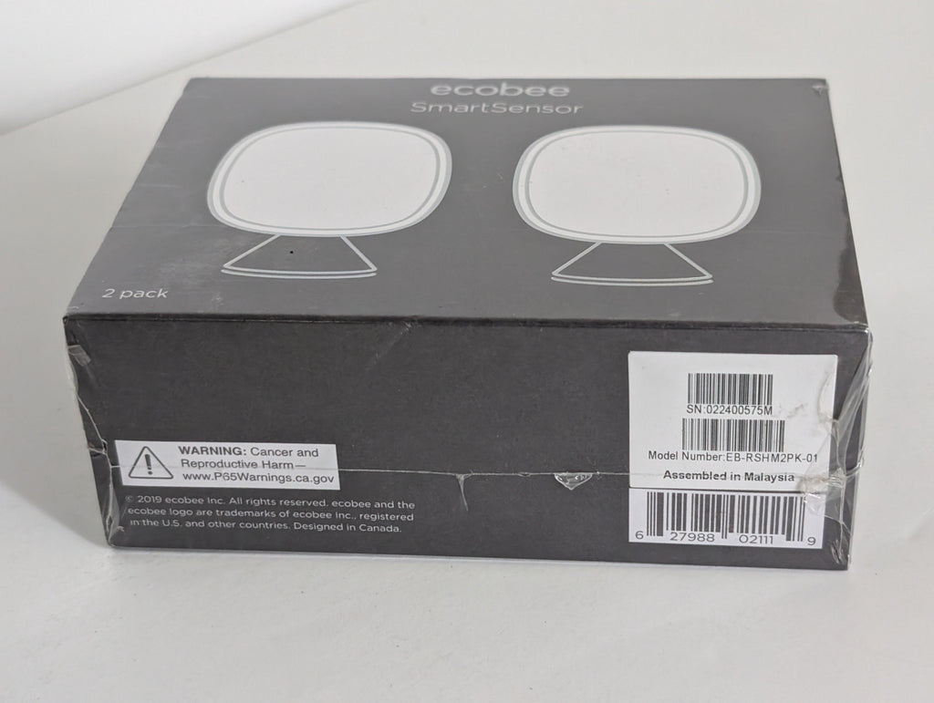 Ecobee SmartSensor 2-Pack Wireless Temperature Motion Sensors for Smart Thermostats