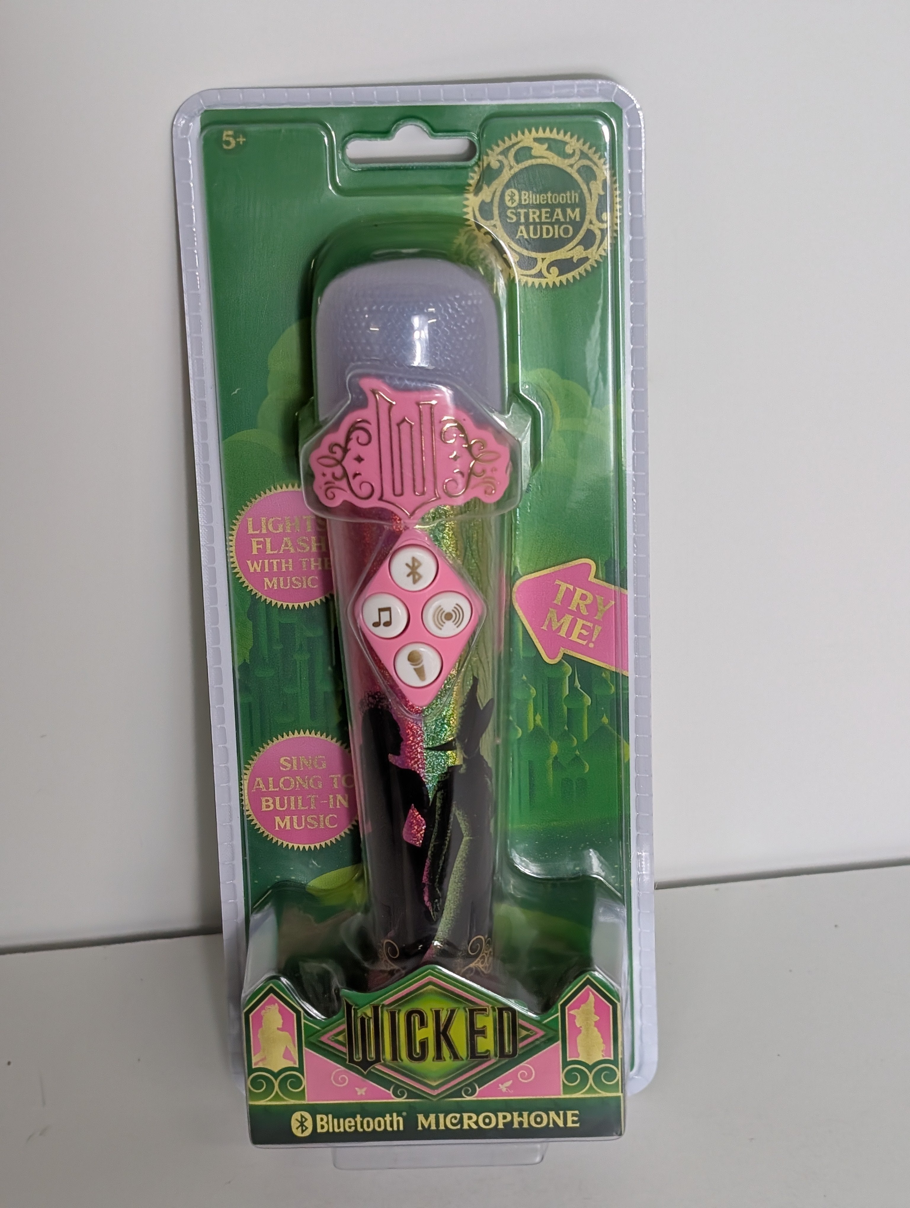 Wicked The Musical Bluetooth Microphone Sing-Along Toy with Lights and Music